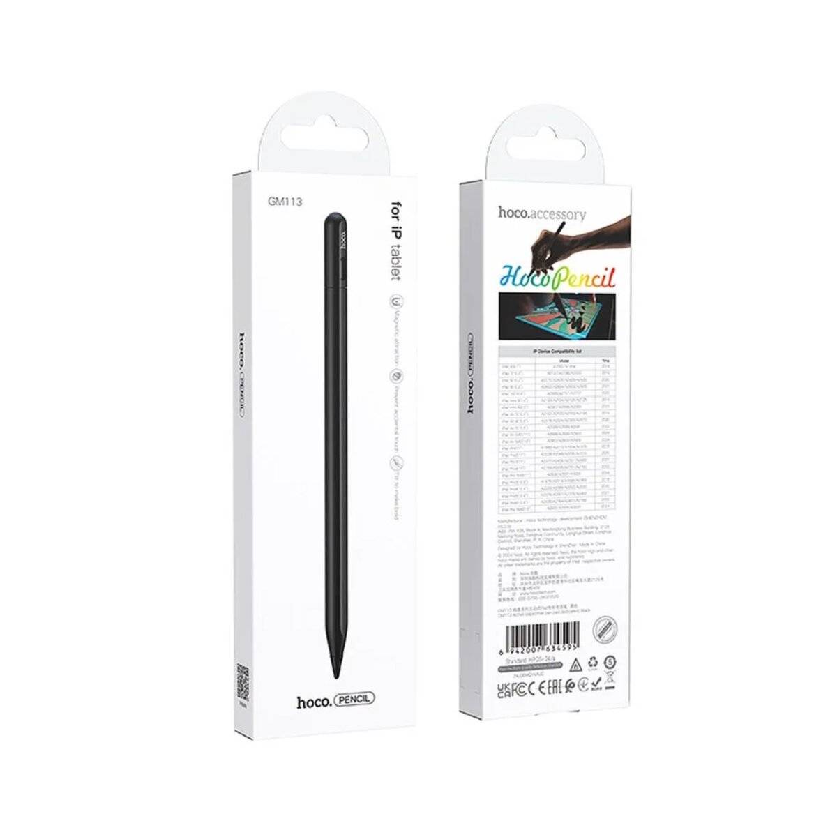 Hoco Eingabestift kompatibel mit Apple-Tablet, aktiver Stift 130 mAh Schwarz
