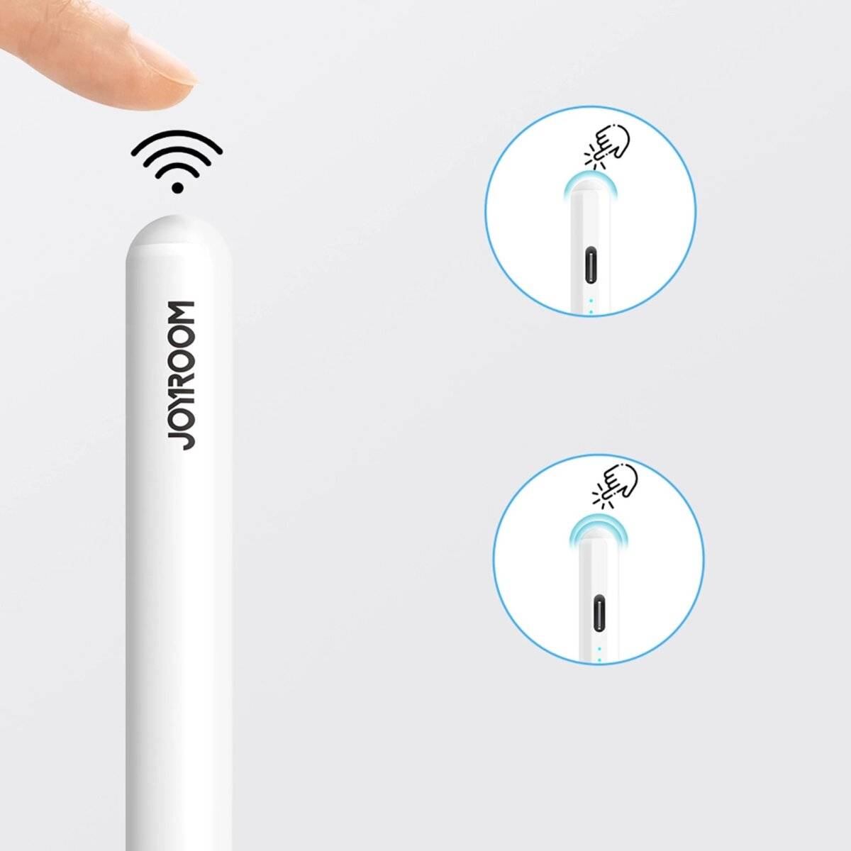 Aktiver Eingabestift 130 mAh USB-C  weiß, inkl. Ladekabel, 4 Ersatzspitzen