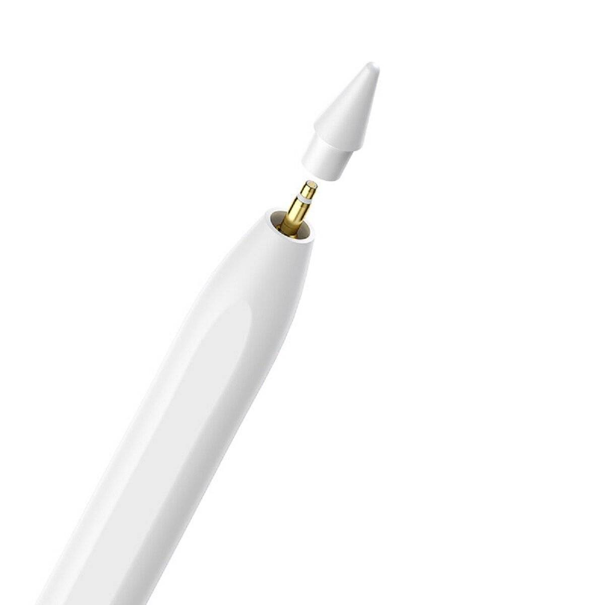 Baseus Smooth Writing 2 Stylus mit aktiver Spitze für iPad + USB-A – Lightning Kabel und austauschbare Spitze – Weiß