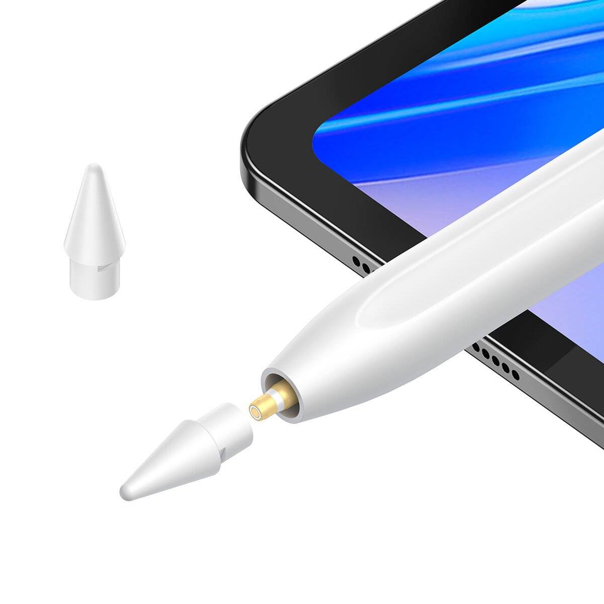 Baseus Smooth Writing 2 Overseas Edition Stylus mit aktiver Spitze für iPad mit austauschbarer Spitze – Weiß