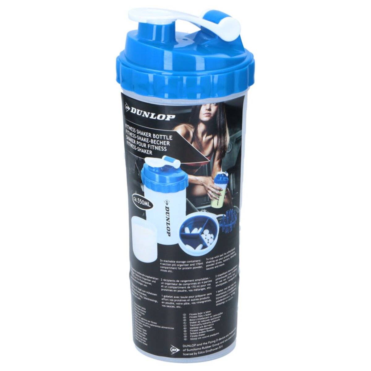 Sports Shaker Flasche 550 ml  Dein All-in-One-Begleiter für Fitness und Alltag Blau