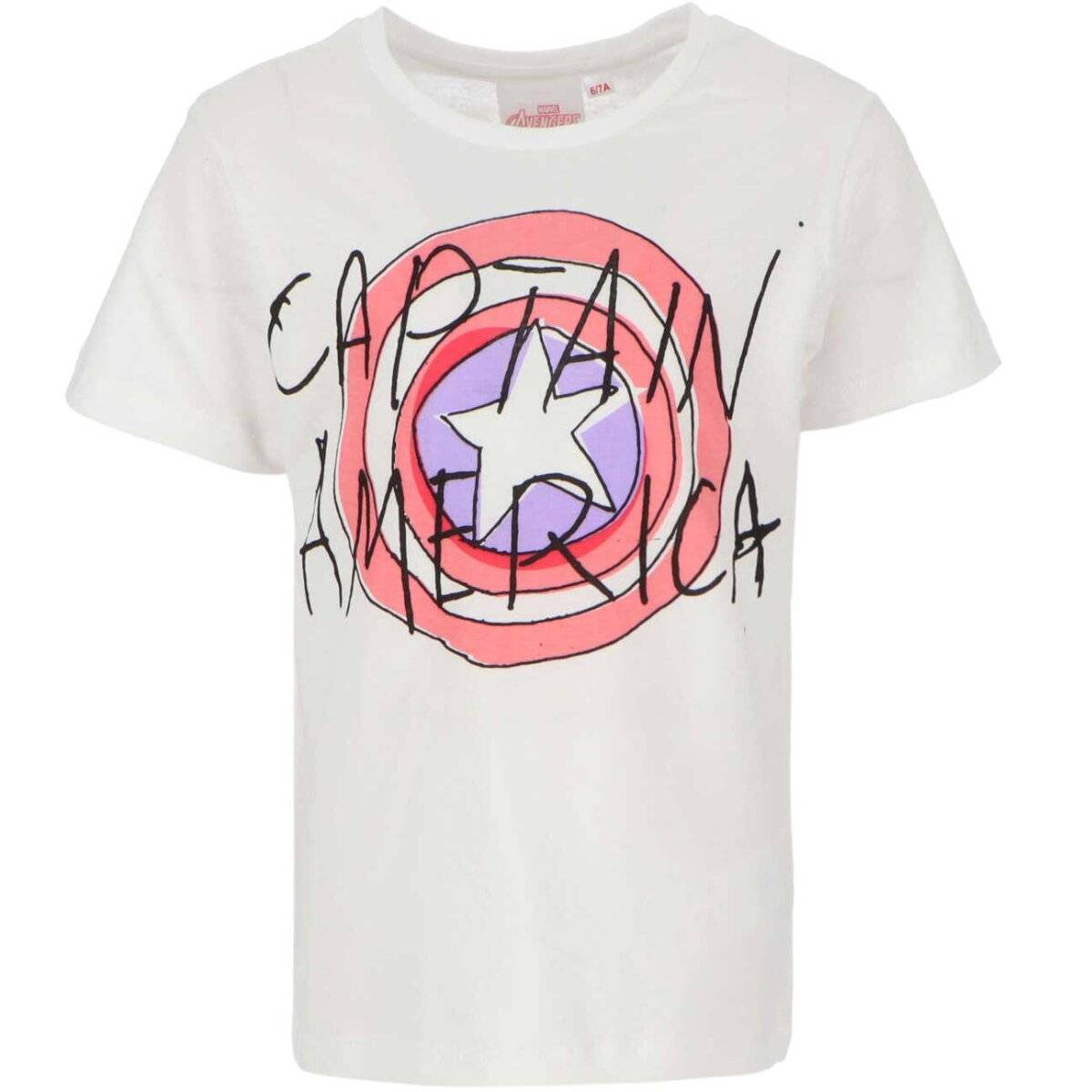Avengers T-Shirt in Weiß Captain America Superhelden Style 2/3 Jahre