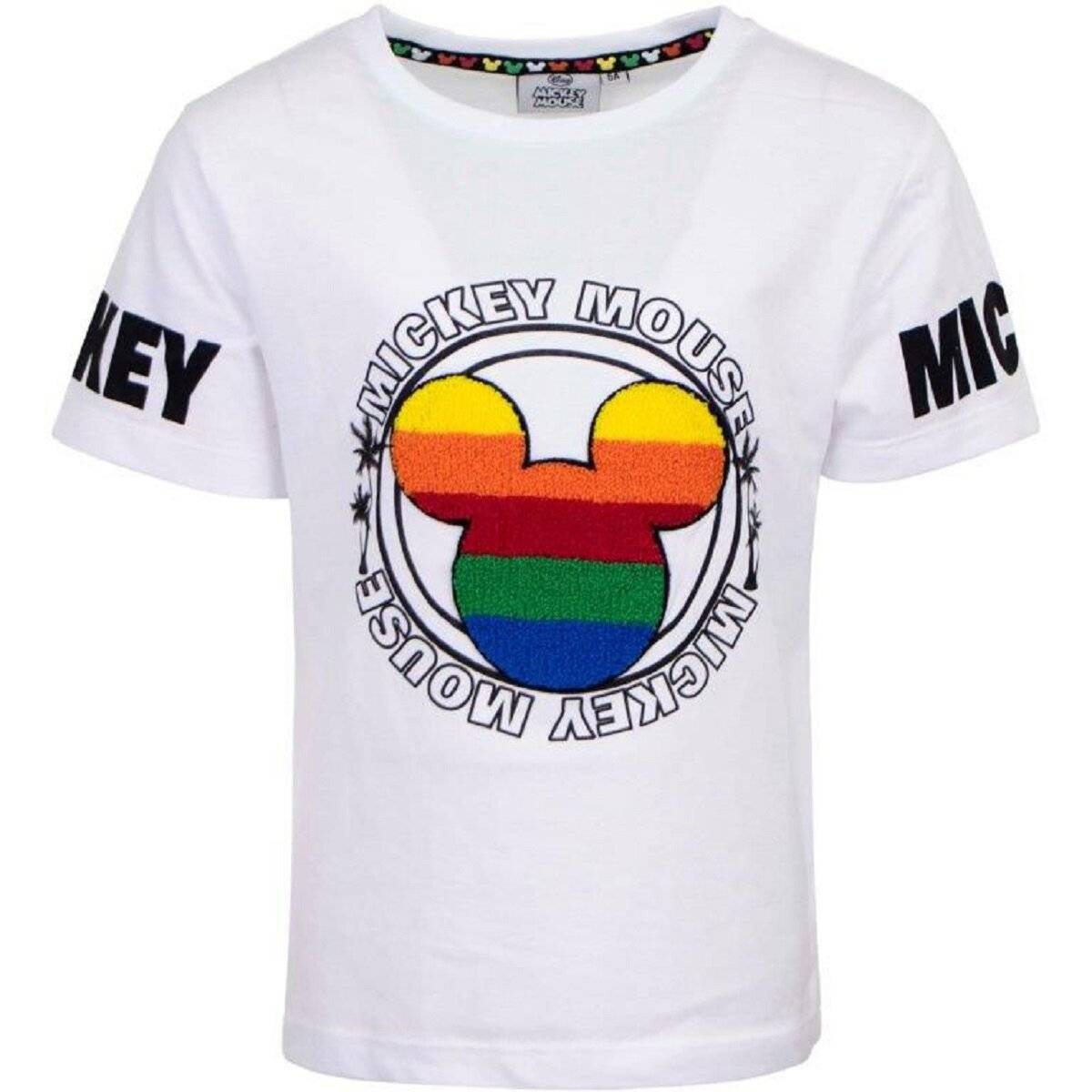 Mickey Mouse Kinder T-Shirt 100 % Baumwolle mit ikonischem Print Weiß 3 Jahre