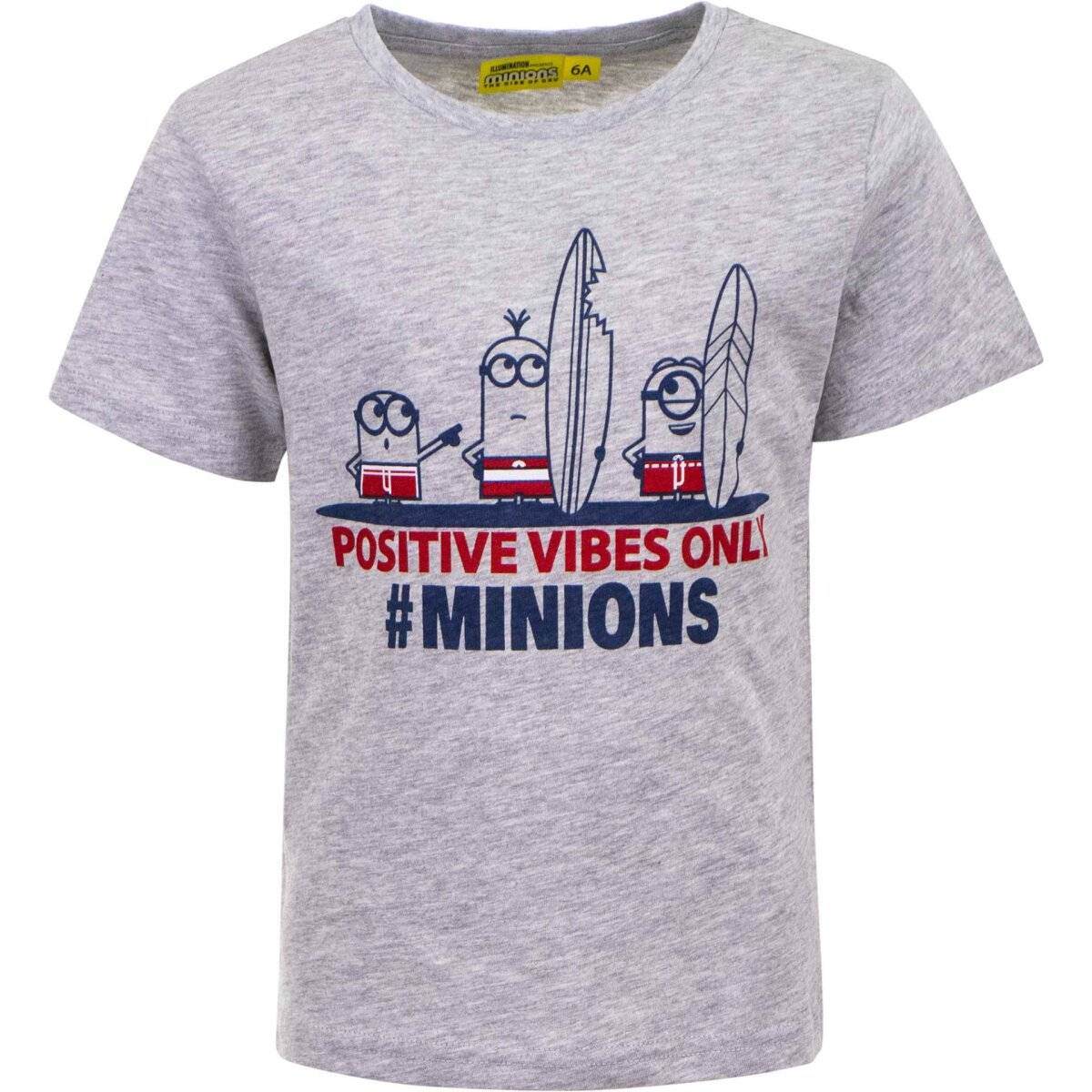 Minions Kinder T-Shirt 100 % Baumwolle mit ikonischem Print Grau 3 Jahre
