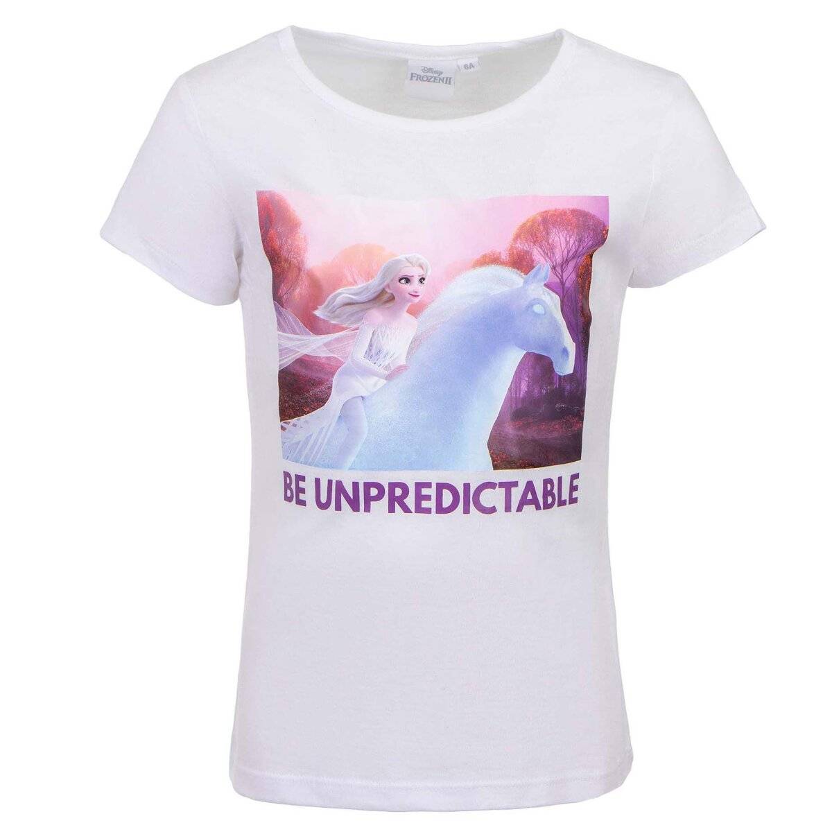 Disney Frozen T-Shirt 100 % Baumwolle mit ikonischem Print Weiß 4 Jahre