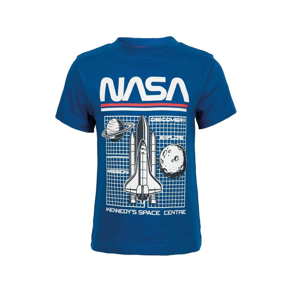 NASA Baumwoll-T-Shirt Für Astronomie-Fans und Alltagshelden 110/116 Blau