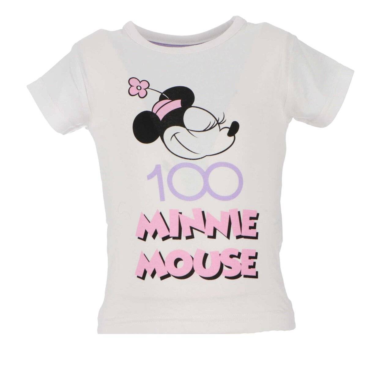 Disney Minnie Mouse Shirt 100 % Baumwolle für kleine und große Fans 110/116 Weiß
