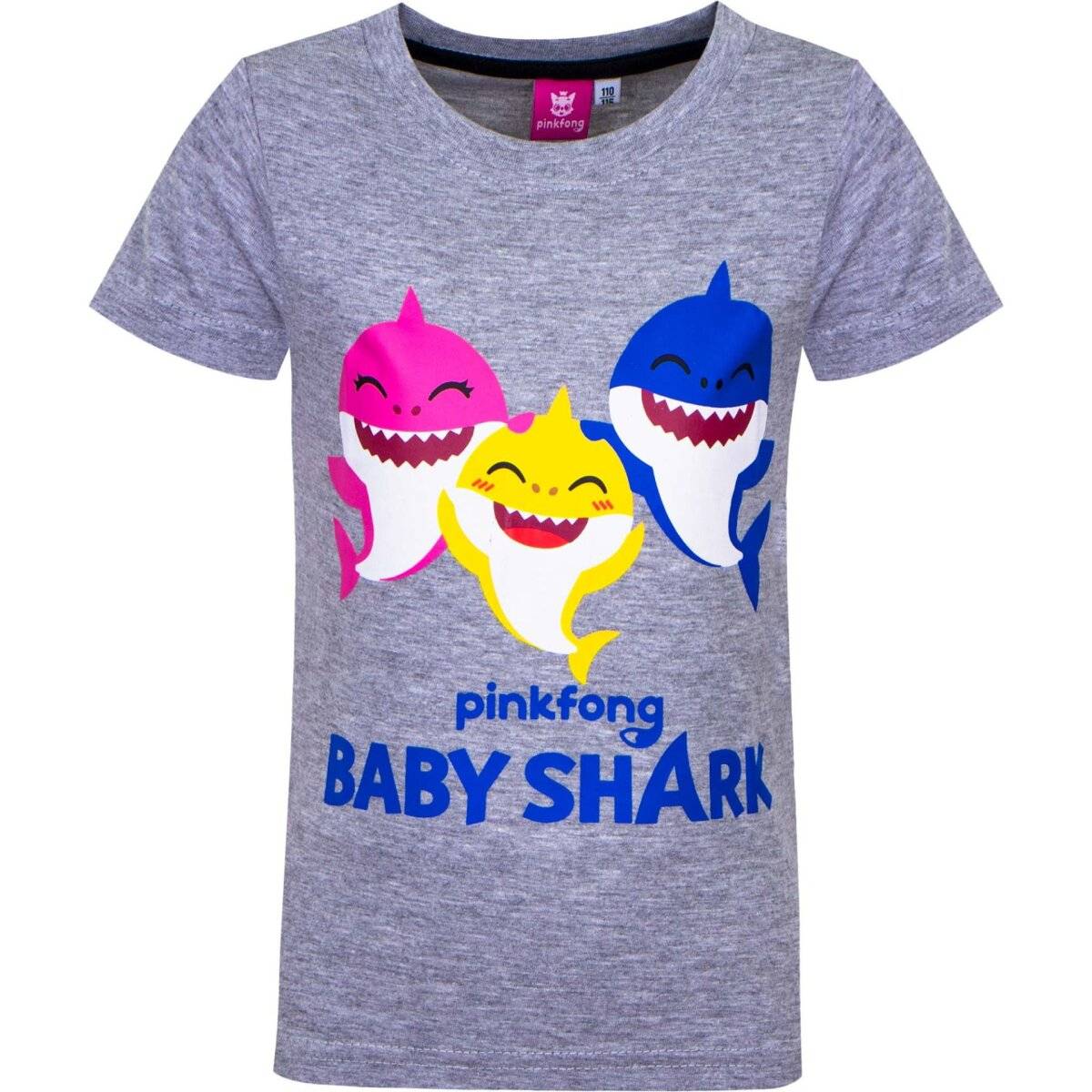 Baby Shark T-Shirt Baumwoll-Mix für Kinder 110/116 Grau