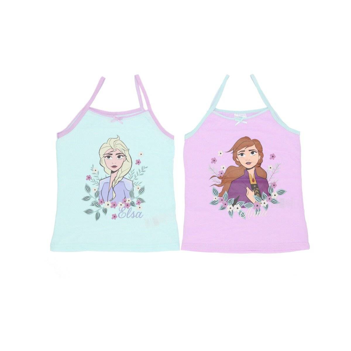 Disney Frozen Shirts 2er-Pack  Bequeme Oberteile aus Baumwolle für Mädchen 110/116