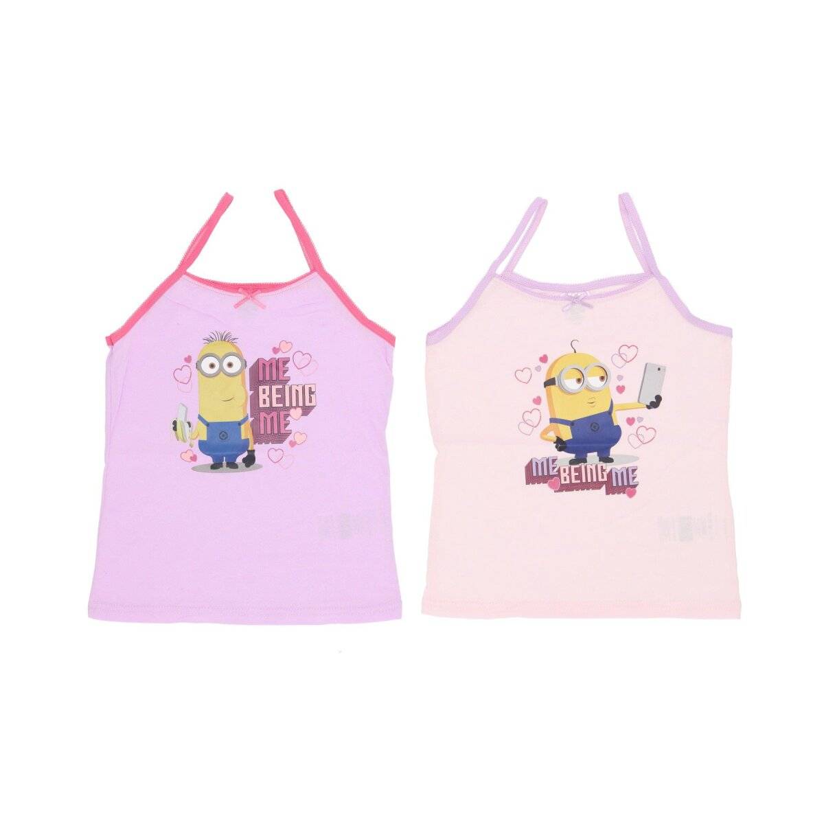 Minions Shirts im 2er-Pack aus Baumwolle  Perfekte Oberteile für Mädchen 110/116