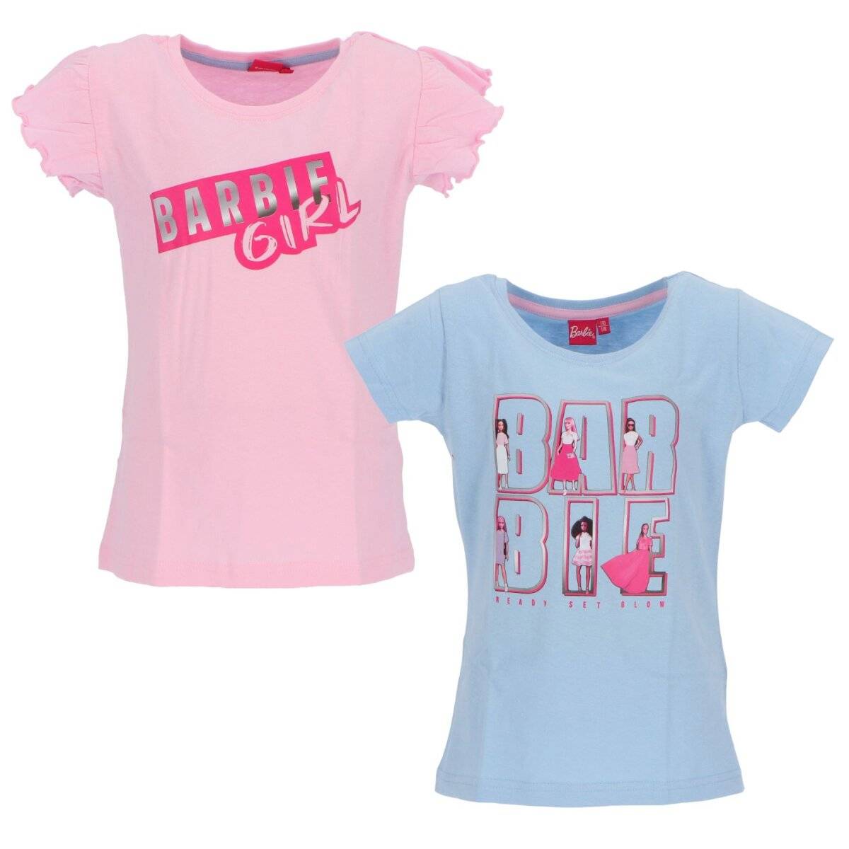 Barbie T-Shirt 2-Er Set für Mädchen 100 % Baumwolle 110/116