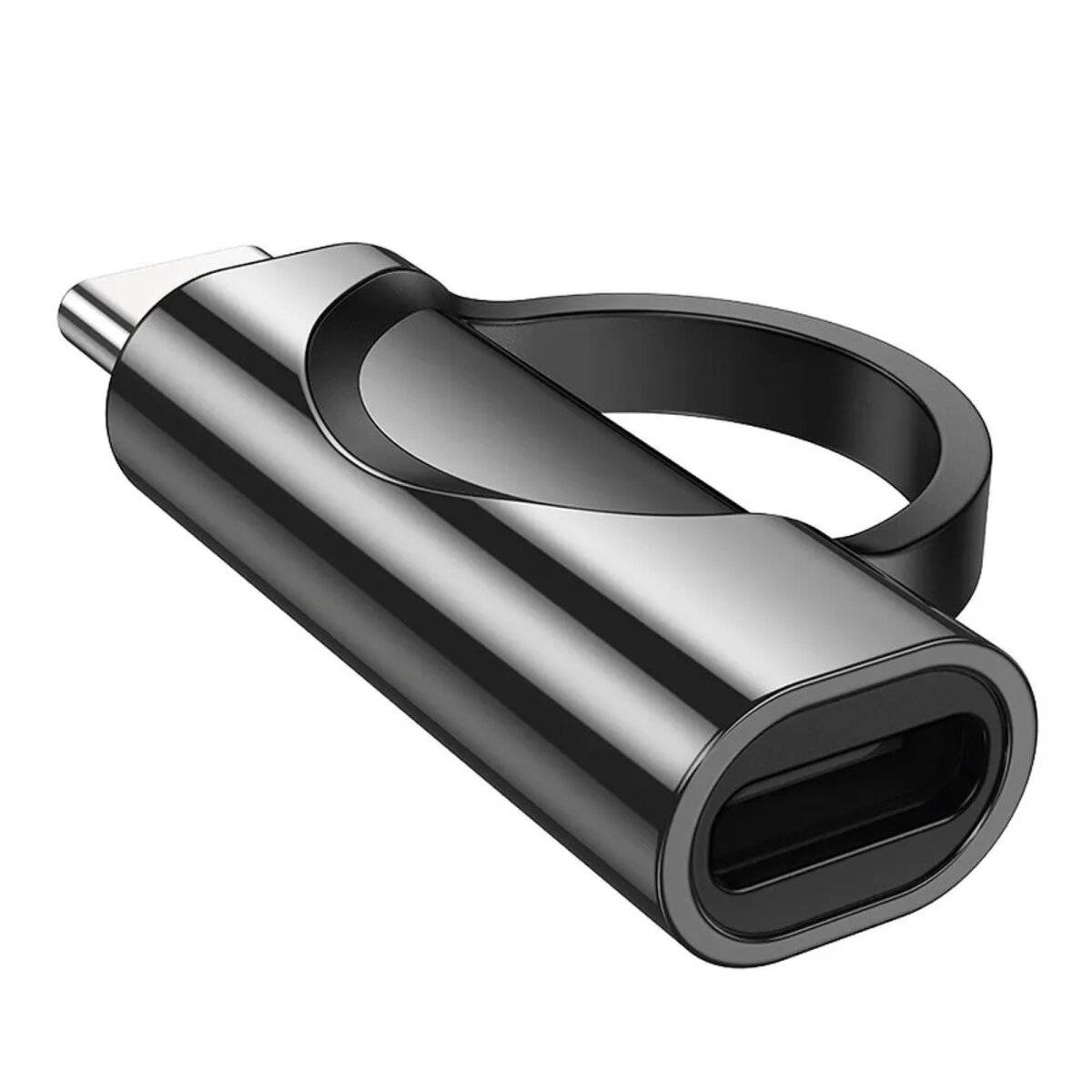 Adapter Typ C (männlich) auf iPhone-Anschluss (weiblich) mit Display 3A 60W Schwarz
