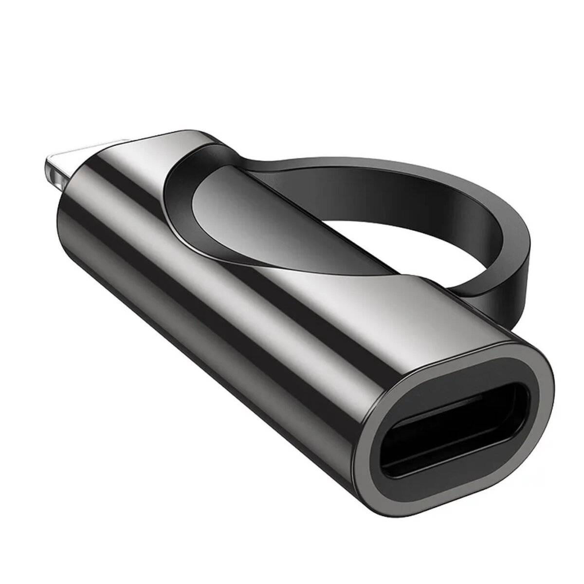 iPhone-Adapter (männlich) auf Typ C (weiblich) mit Display 2,4A 27W Schwarz