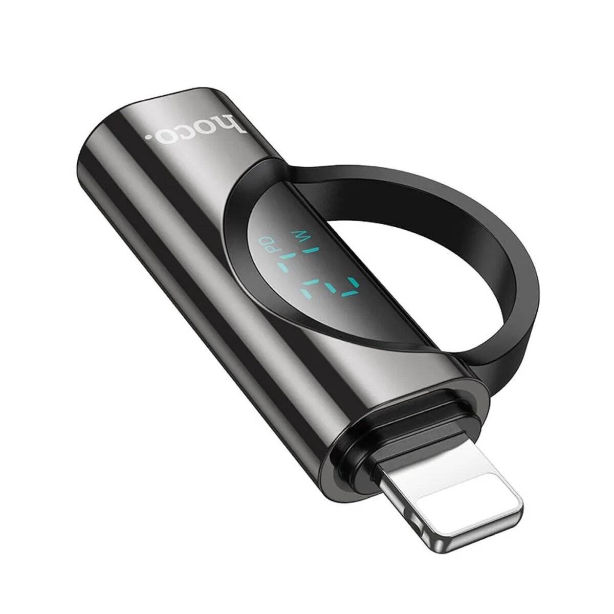 iPhone-Adapter (männlich) auf Typ C (weiblich) mit Display 2,4A 27W Schwarz