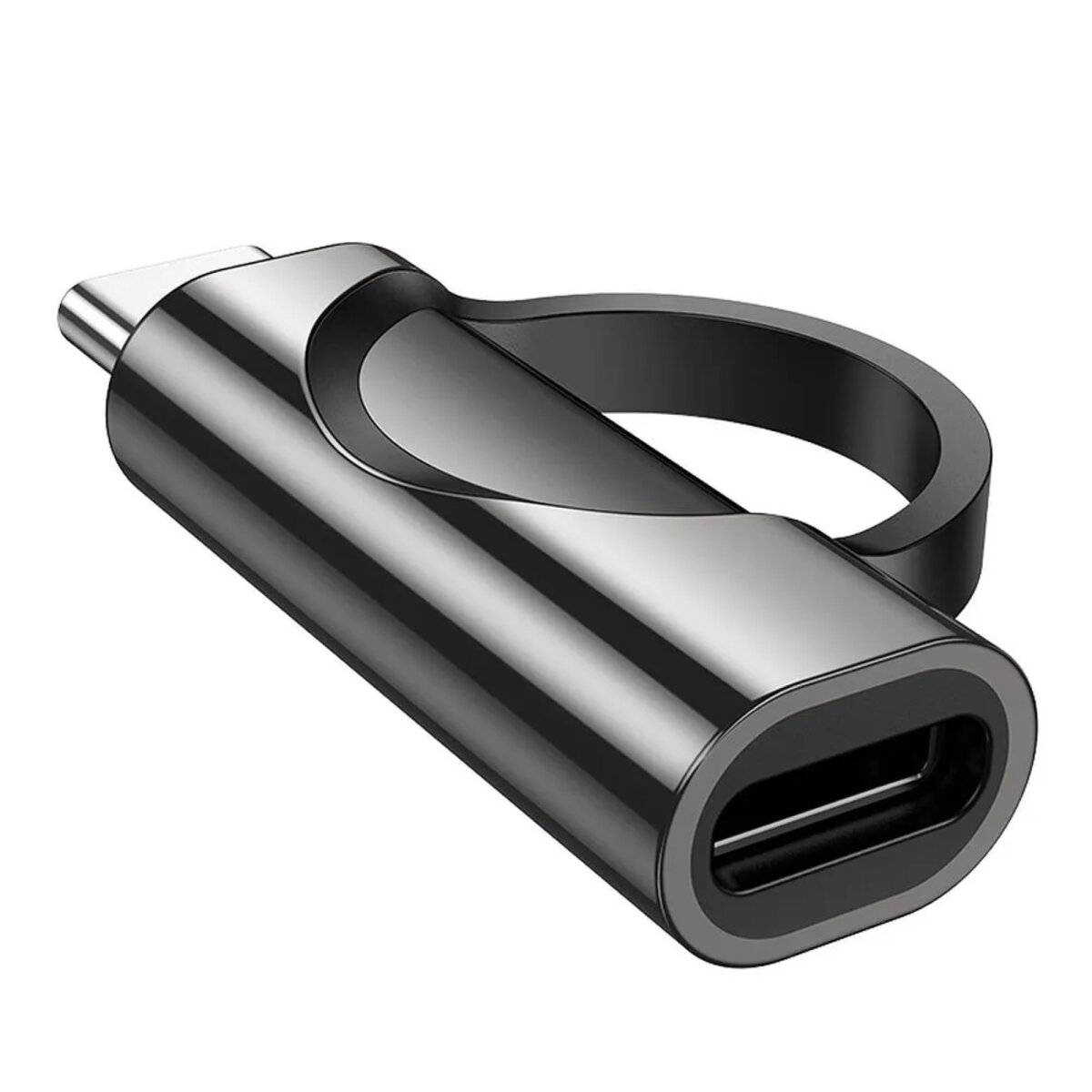 HOCO Adapter Typ C (männlich) auf Typ C (weiblich) mit Display 5A 100W schwarz