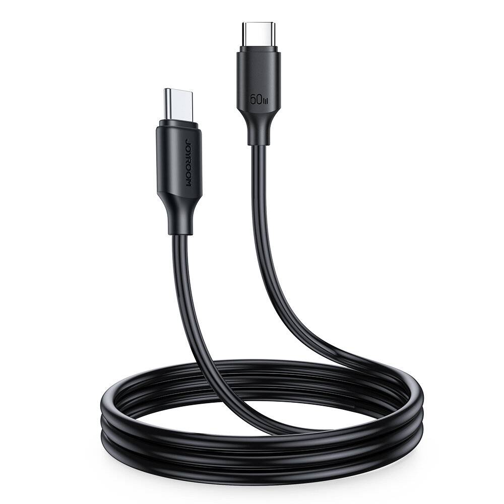 Joyroom USB-C auf USB-C Kabel, 60W, 480 Mbit/s, 1m, Schwarz, S-CC060A9