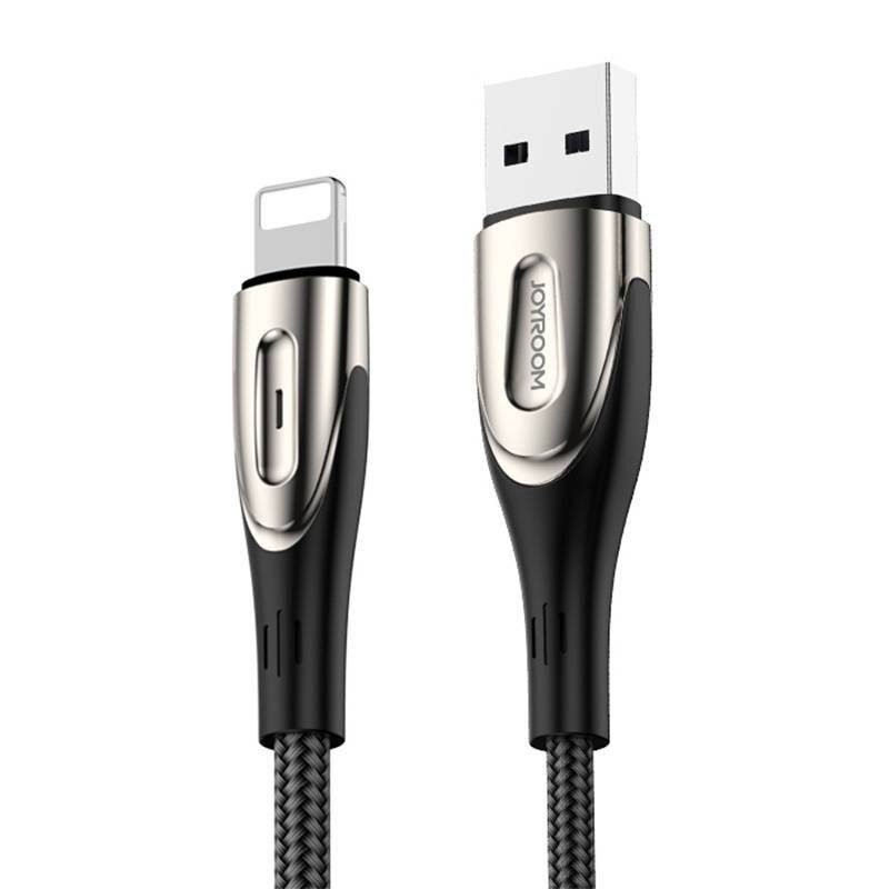 Joyroom S-M411 USB-A auf Lightning Kabel, 3A Ladestrom, 1.2m, Nylongeflecht, Schwarz