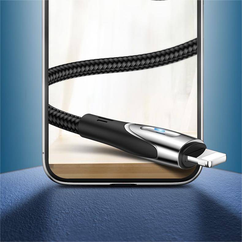 Joyroom S-M411 USB-A auf Lightning Kabel, 3A Ladestrom, 1.2m, Nylongeflecht, Schwarz