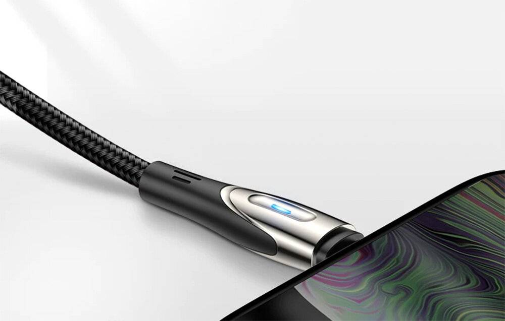 Joyroom S-M411 USB-A auf Lightning Kabel, 3A Ladestrom, 1.2m, Nylongeflecht, Schwarz