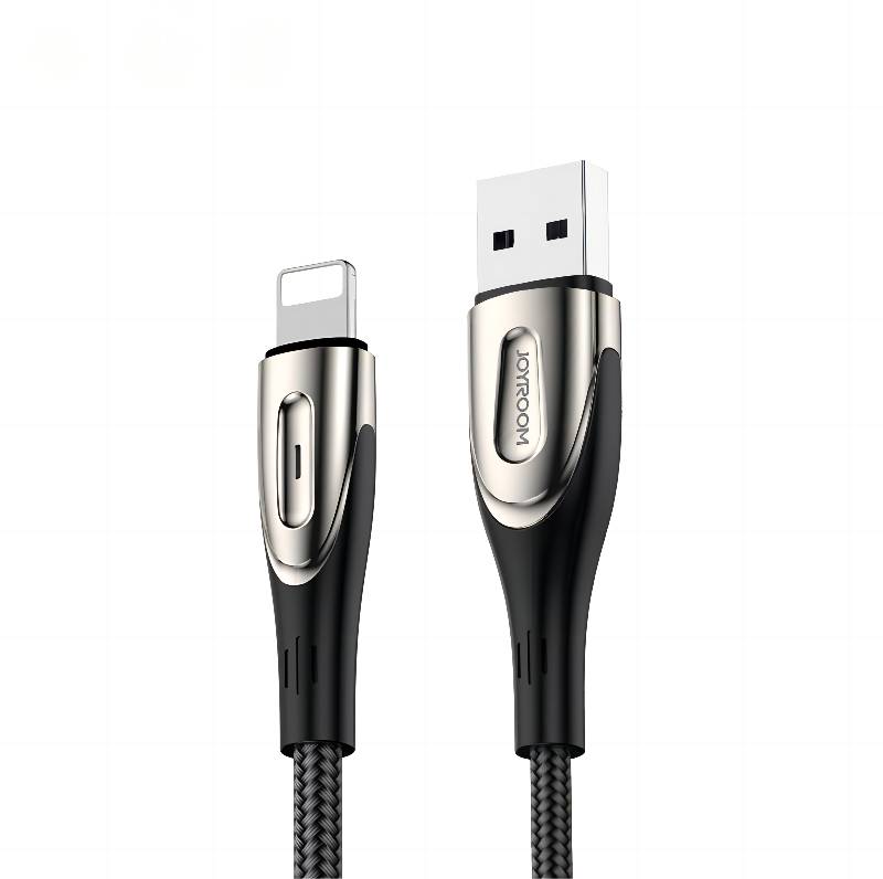 Joyroom S-M411 USB-A auf Lightning Kabel, 3A Ladestrom, 1.2m, Nylongeflecht, Schwarz