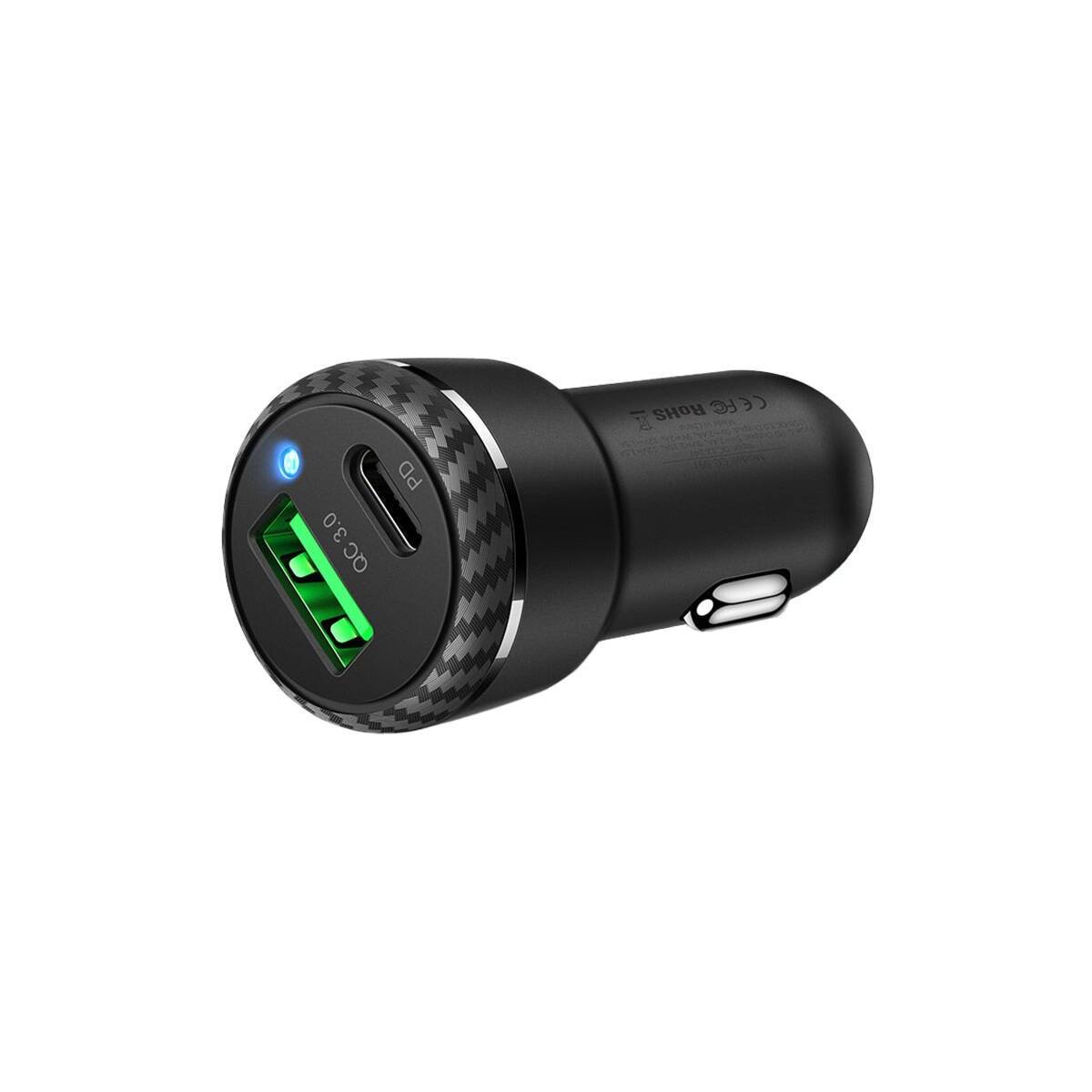 Mcdodo CC-5970 Autoladegerät, USB + USB-C 38W (schwarz)