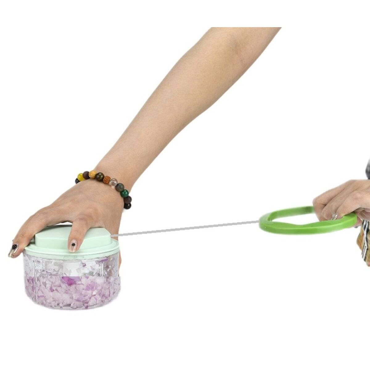 Mini Multischneider für Gemüse 550 ml in Grün - Ideal zu Camping oder Ausflüge