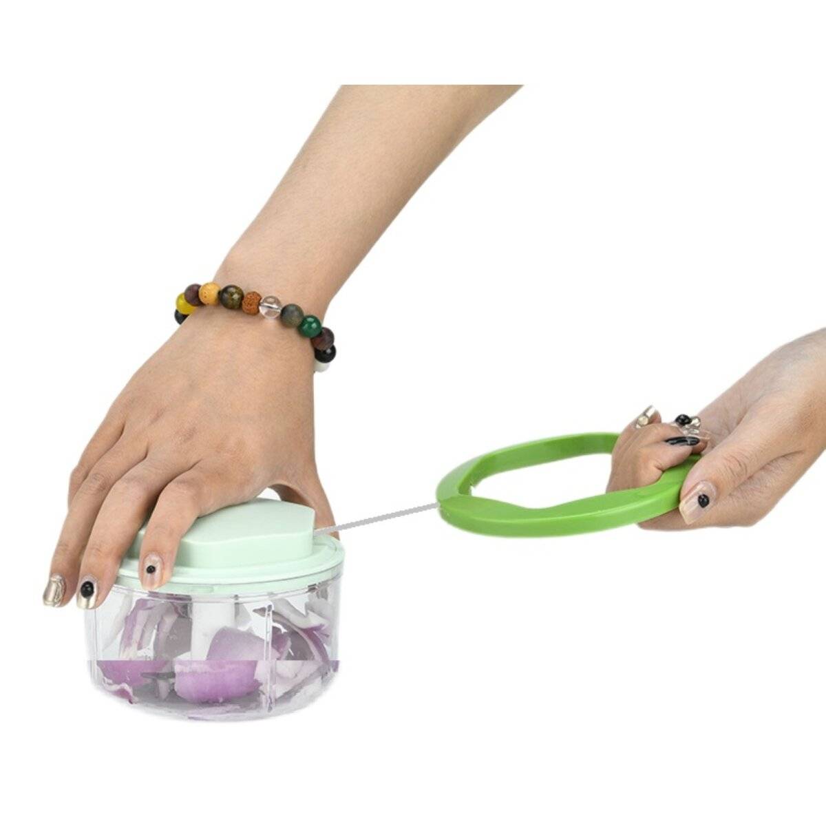 Mini Multischneider für Gemüse 550 ml in Grün - Ideal zu Camping oder Ausflüge