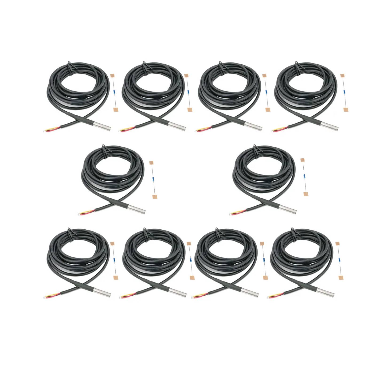 10 Stücke 1m DS18B20 Digital Wasserdicht Temperatur Sensor Modul LS4G SE08012 mit 4.7 kOhm Widerstände