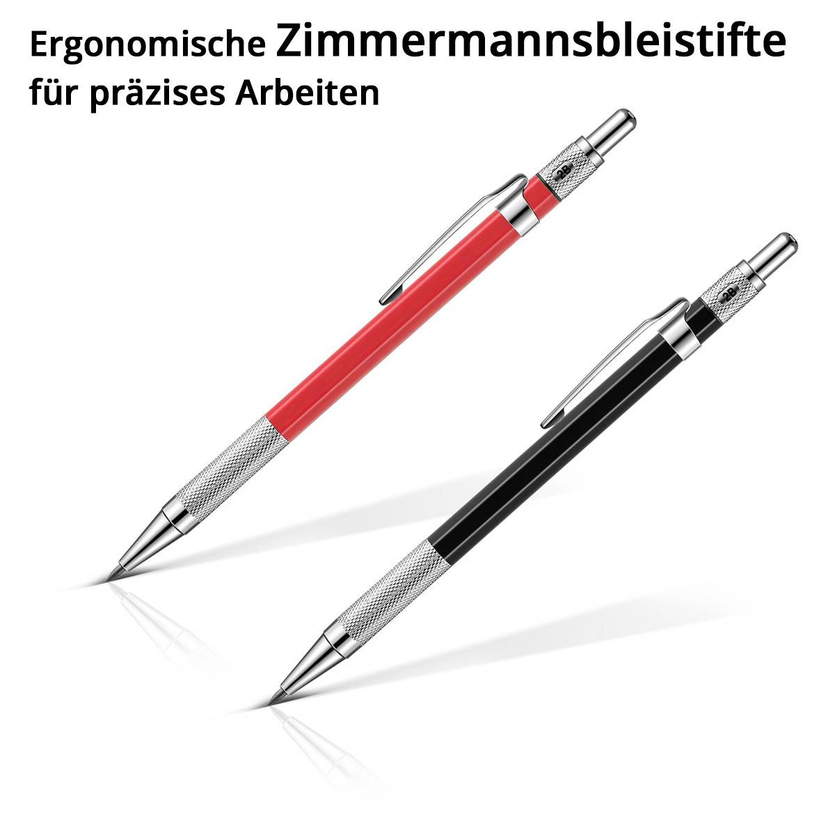 STAHLWERK Tieflochmarker Bleistift 4er Set 36 Ersatzminen integriertem Spitzer