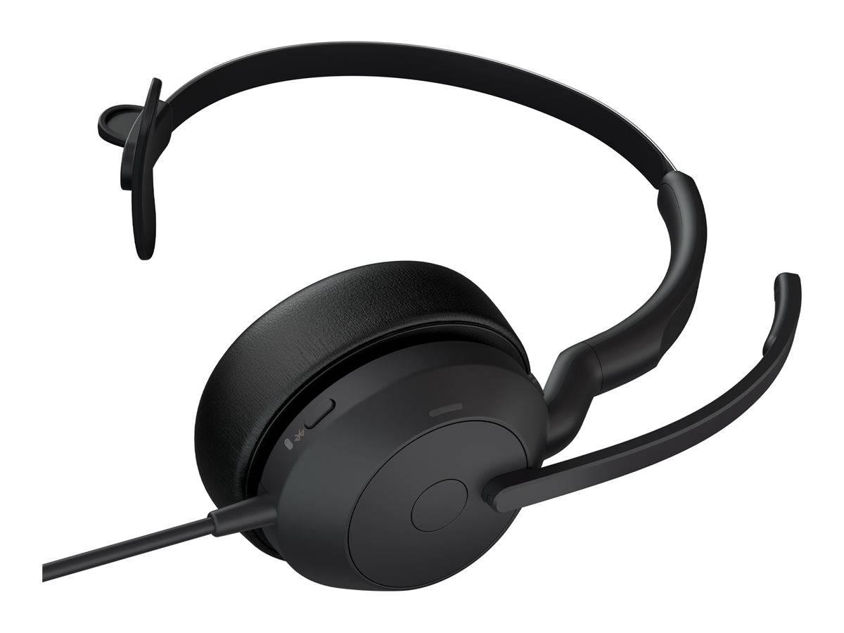 Schwarze Over-Ear-Kopfhörer mit angebrachtem Mikrofon-Ausleger, entwickelt für Kommunikation oder Gaming.