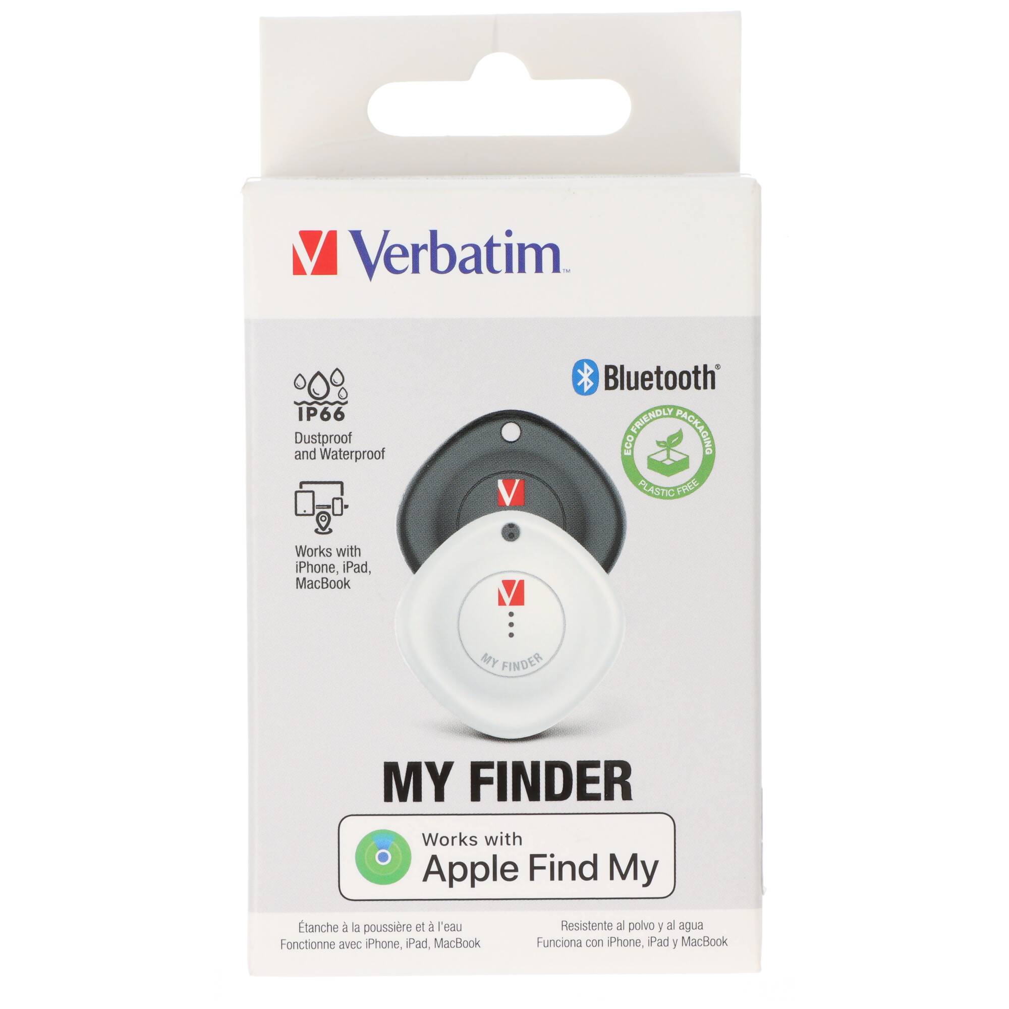 Verbatim Bluetooth-Tracker, My Finder, für Apple Geräte wie iPhone, iPad, MacBook, mit Schlüsselring, 2er Set