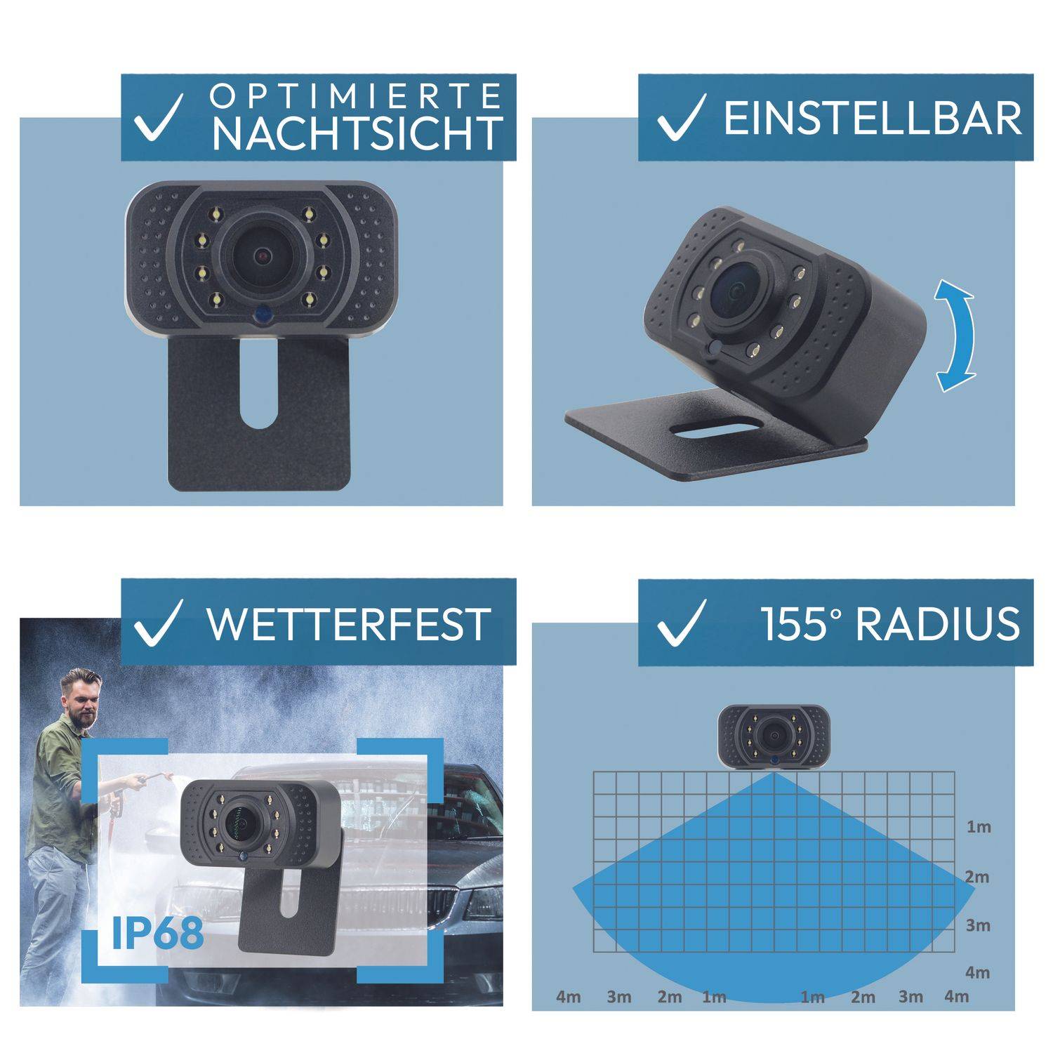 VSG24 Rückfahrkamera PILOT PRO HD | HD 1080P | 155° | Nummernschildkamera