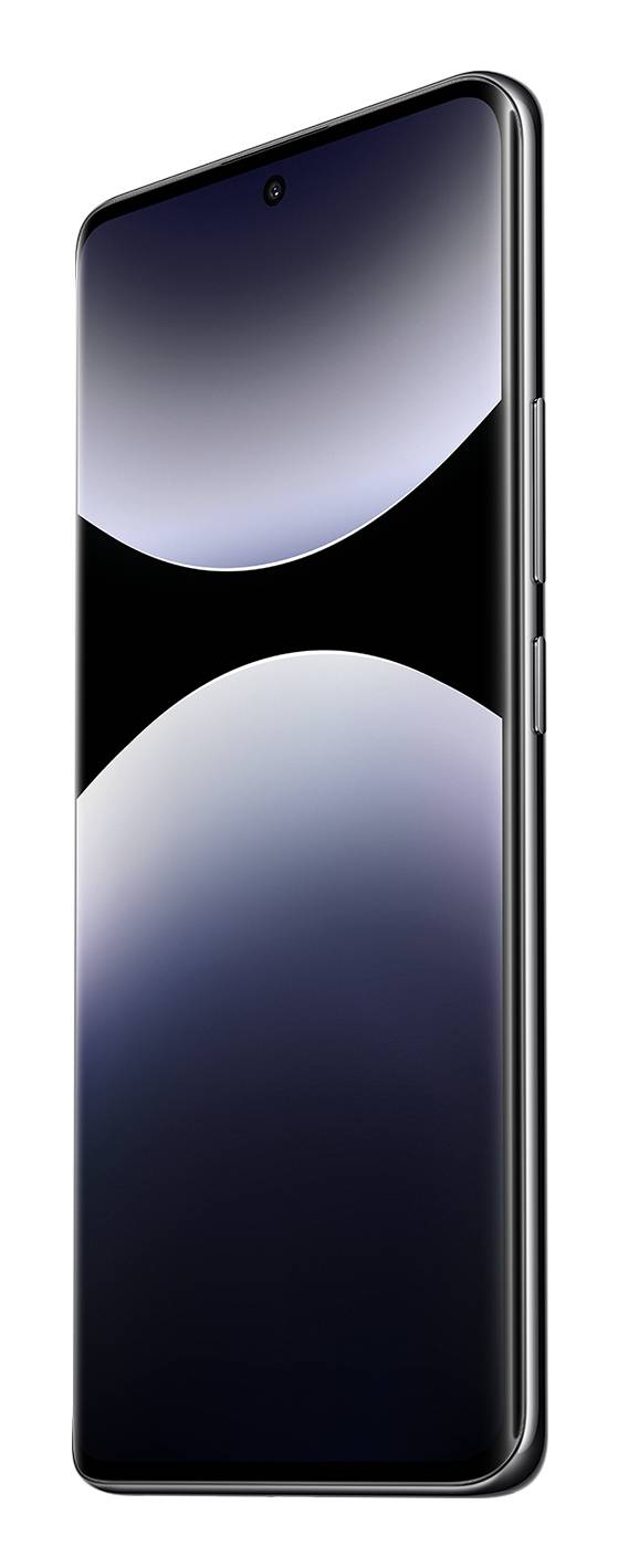 Ein Smartphone zeigt ein stilisiertes, abstraktes Design mit geschwungenen Linien und einem Farbverlauf von Schwarz zu Grau, das ein elegantes, modernes Aussehen vermittelt.