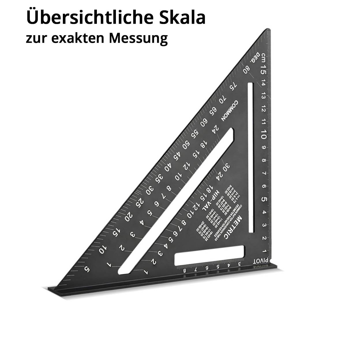 STAHLWERK Lineal Set mit Multiwinkel-Messlineal, Dreikant-Lineal, Winkeldreieck