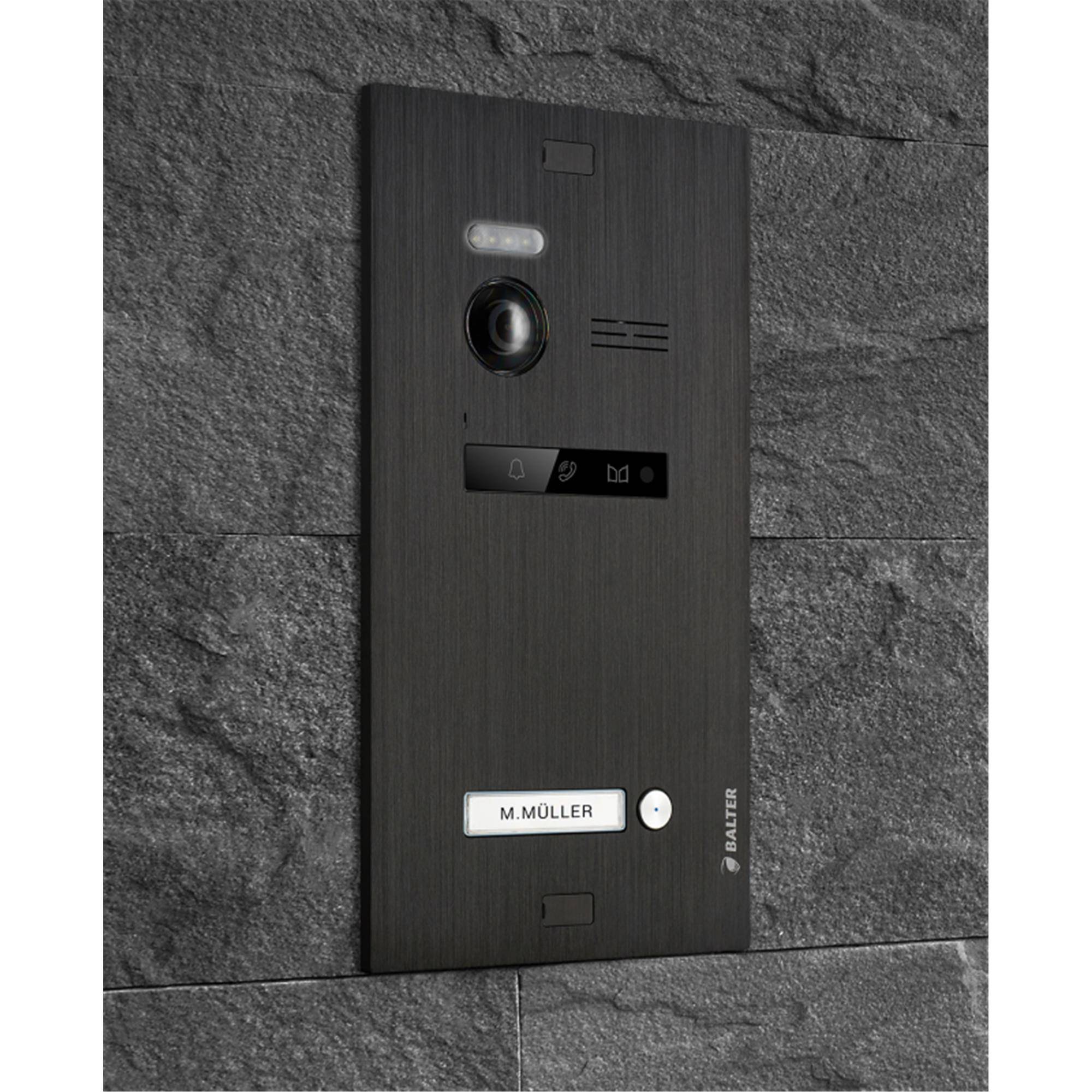 BALTER EVO-MINI Video Sprechanlage 2-Draht Komplett-Set 1-Familie 3 Monitore Schwarz - Weiß