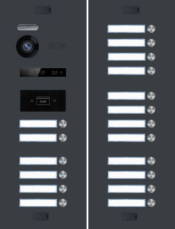 BALTER EVO-MINI Video Türsprechanlage 2-Draht Komplett-Set 18-Familie Anthrazitgrau - Weiß