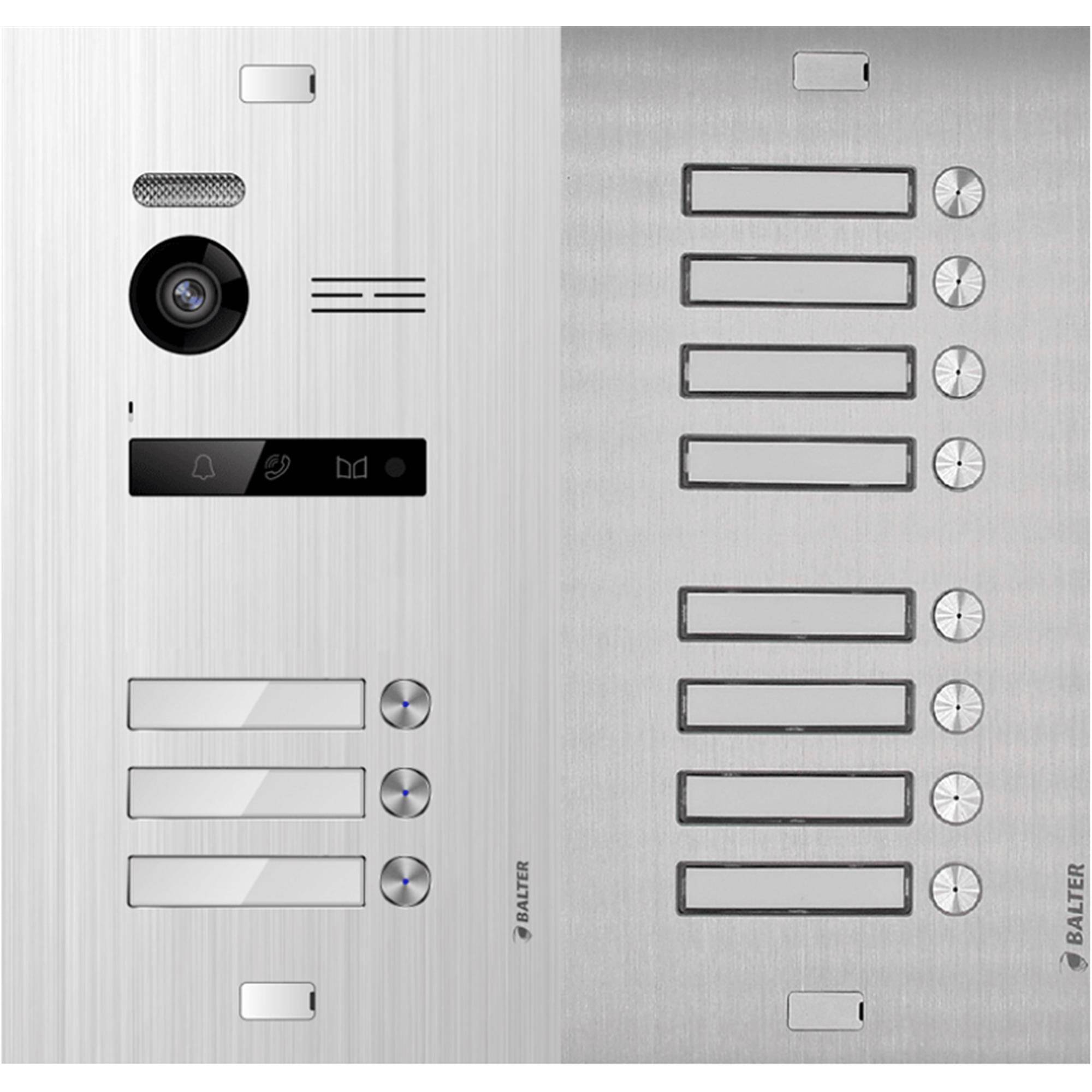 BALTER EVO-MINI Video Türsprechanlage 2-Draht Komplett-Set 11-Familie Silber - Weiß