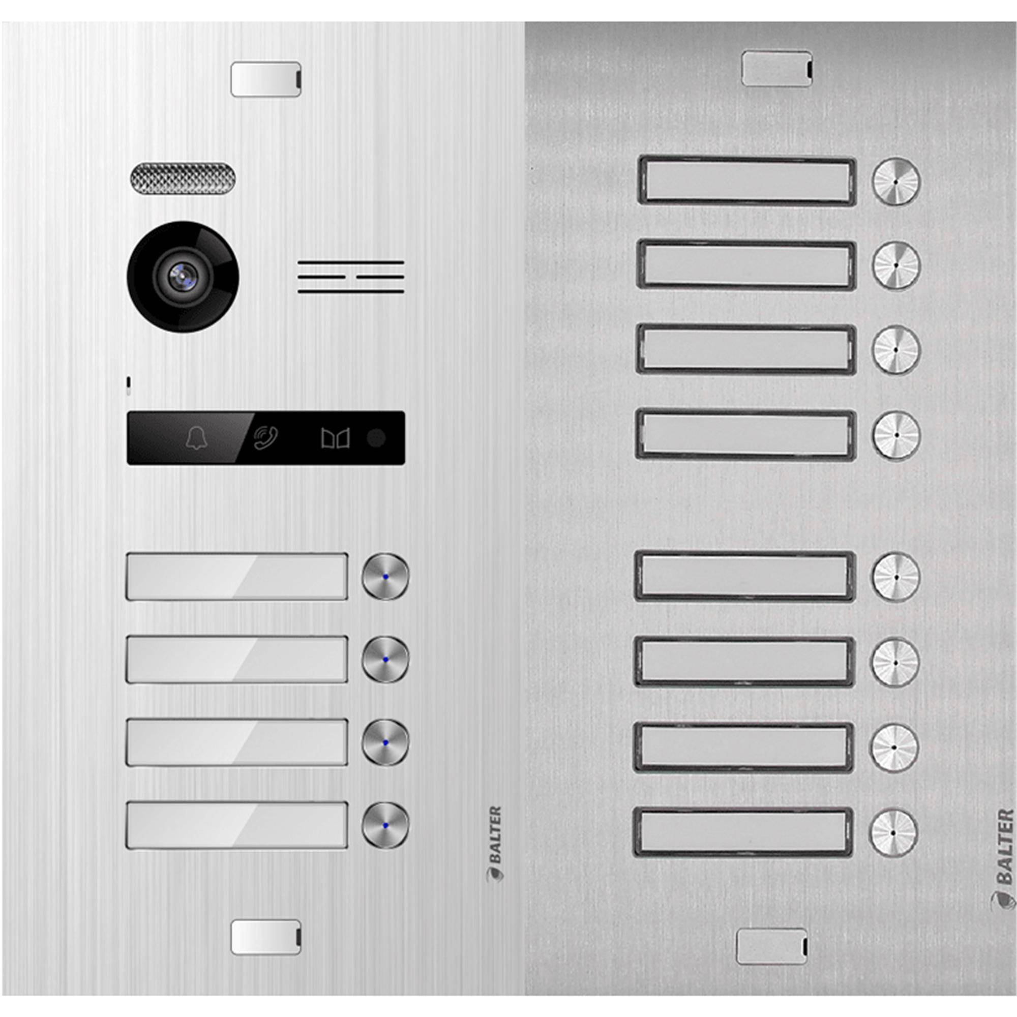 BALTER EVO-MINI Video Türsprechanlage 2-Draht Komplett-Set 12-Familie Silber - Weiß