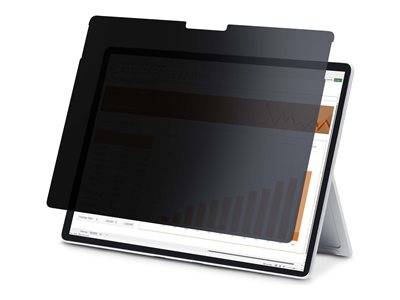 Datenschutzschutzfolie auf Tablet, Inhalte verborgen; sichtbarer Graph und Diagramm dahinter. Ideal zum Schutz sensibler Informationen in der Öffentlichkeit.