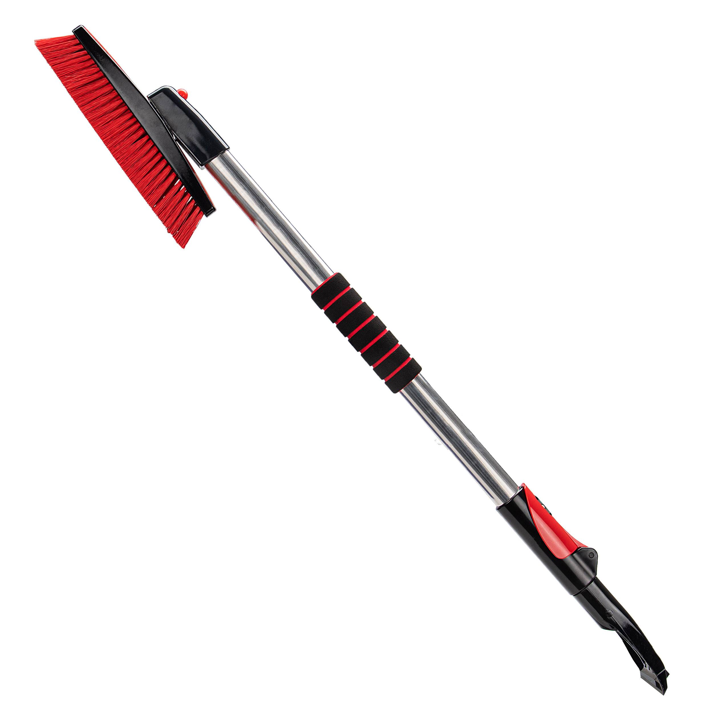 HEYNER® Schneebesen Teleskop 100-160 cm mit Messingklinge Eiskratzer 360 ° drehbar Scheibenkratzer schonend ausziehbar