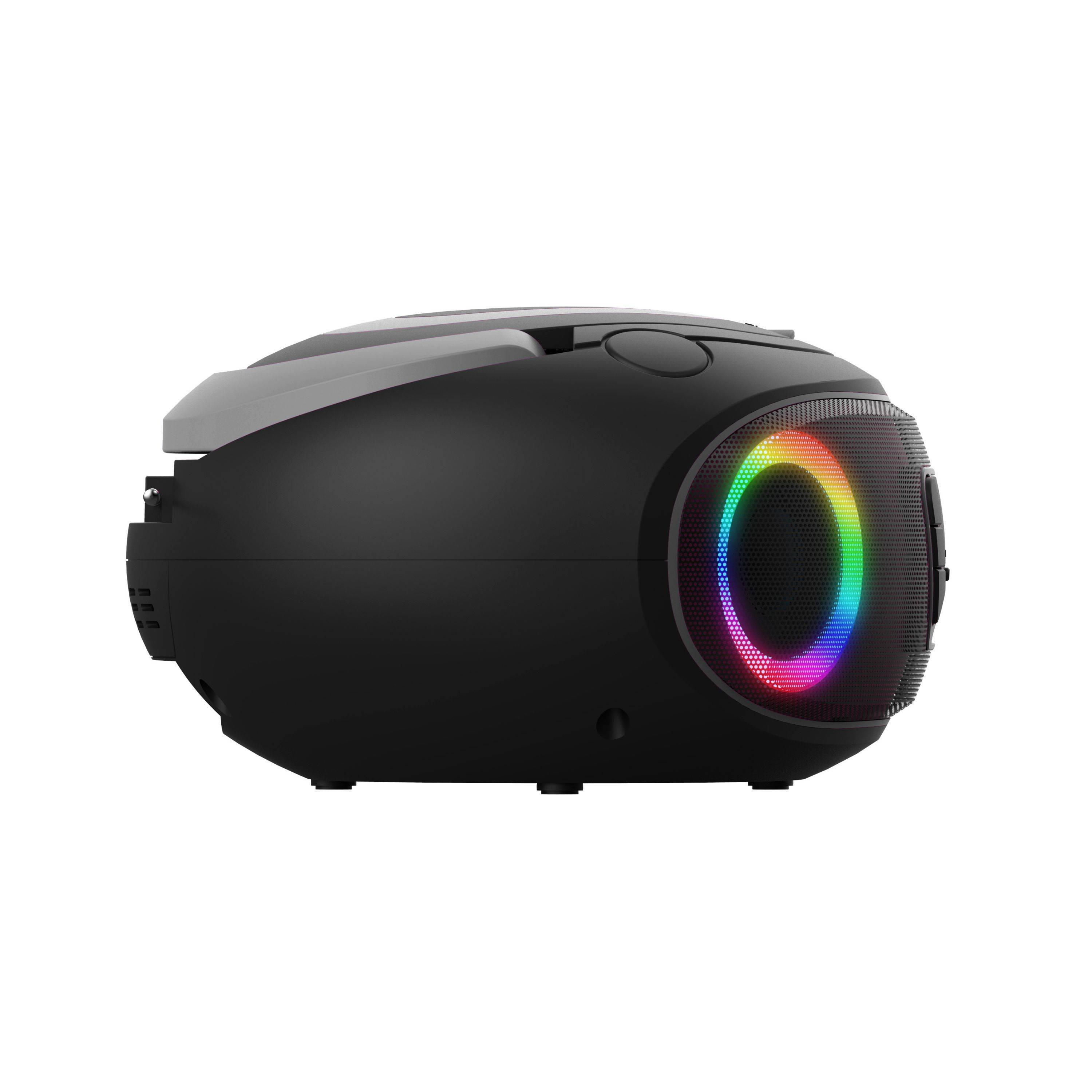 DENVER TDB-212GR Retro-Boombox: DAB+/FM, Bluetooth, USB, CD, AUX, MP3, LCD, Stereo mit Lichteffekten