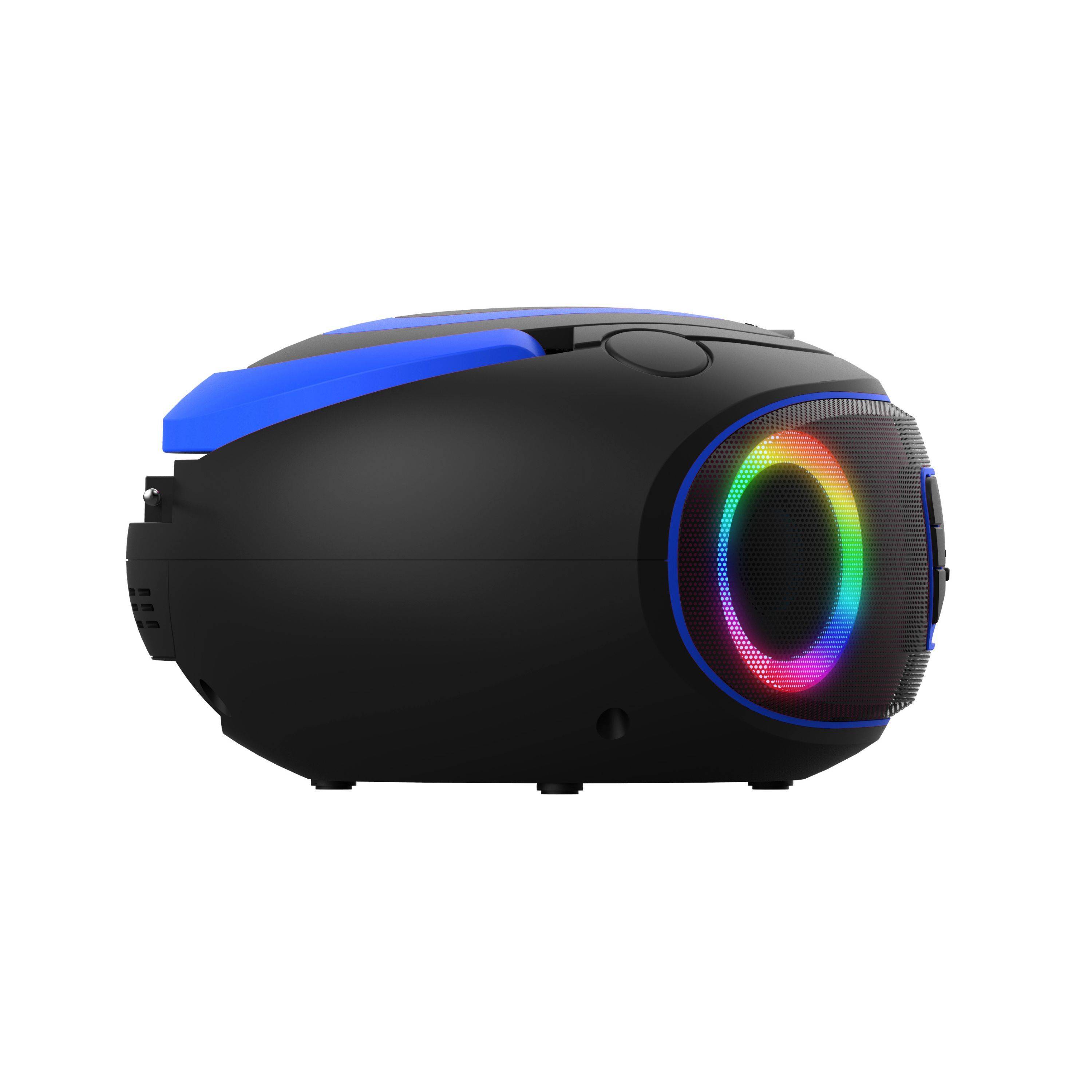 DENVER TDB-212BU Retro-Boombox: DAB+/FM, Bluetooth, USB, CD, AUX, MP3, LCD, Stereo mit Lichteffekten