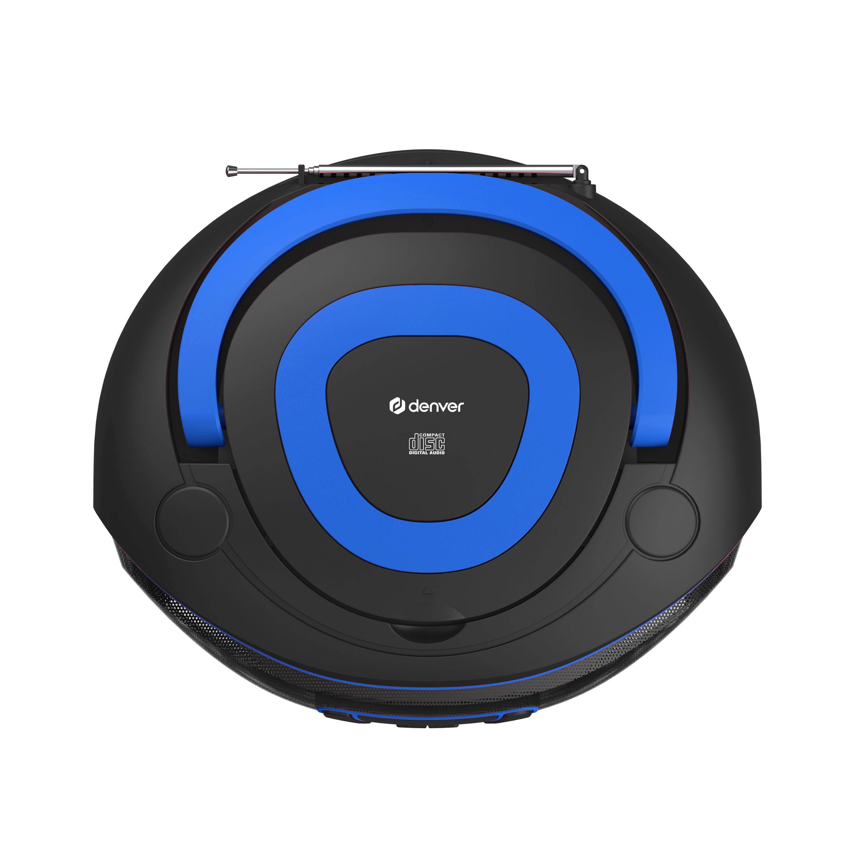 DENVER TDB-212BU Retro-Boombox: DAB+/FM, Bluetooth, USB, CD, AUX, MP3, LCD, Stereo mit Lichteffekten