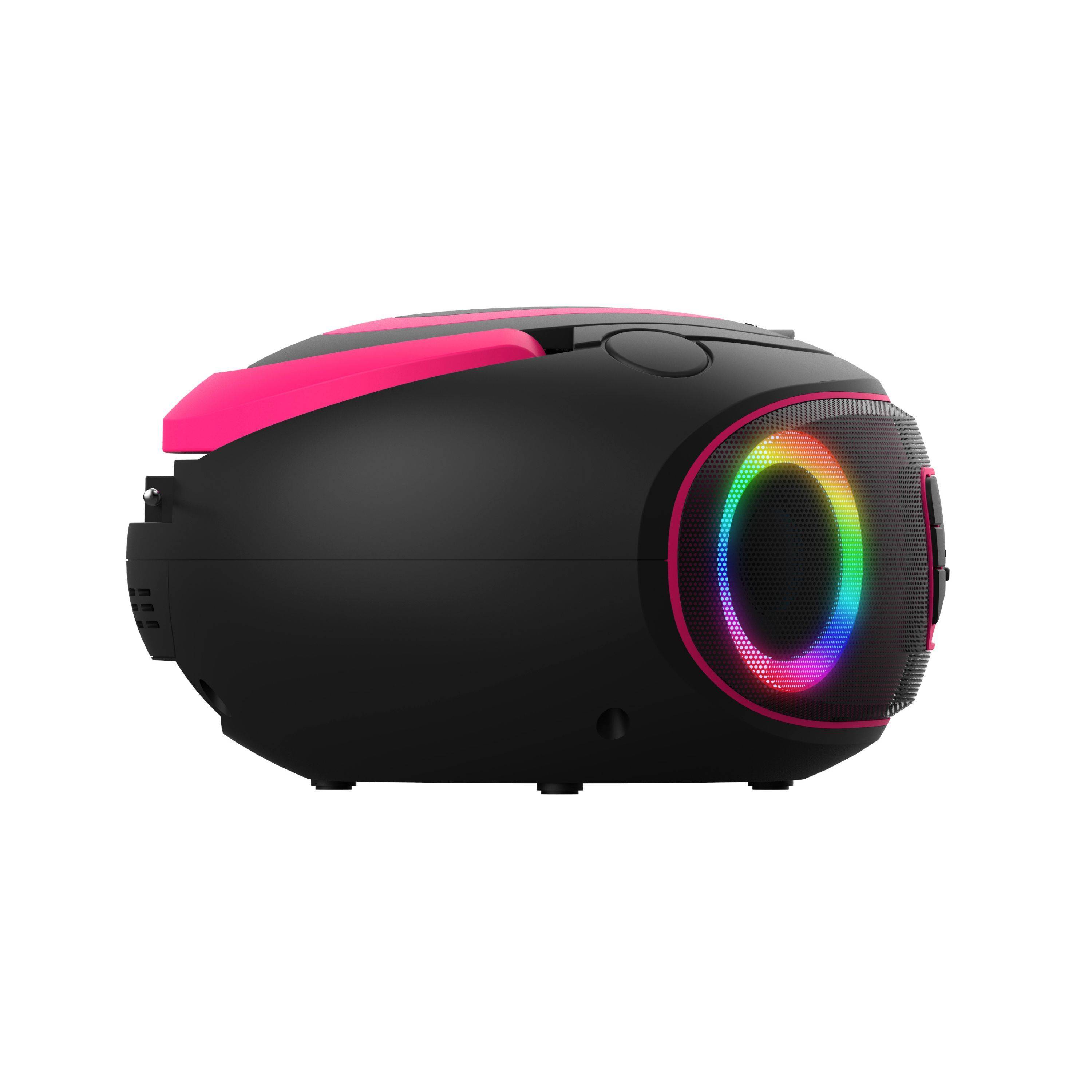 DENVER TDB-212P Retro-Boombox: DAB+/FM, Bluetooth, USB, CD, AUX, MP3, LCD, Stereo mit Lichteffekten