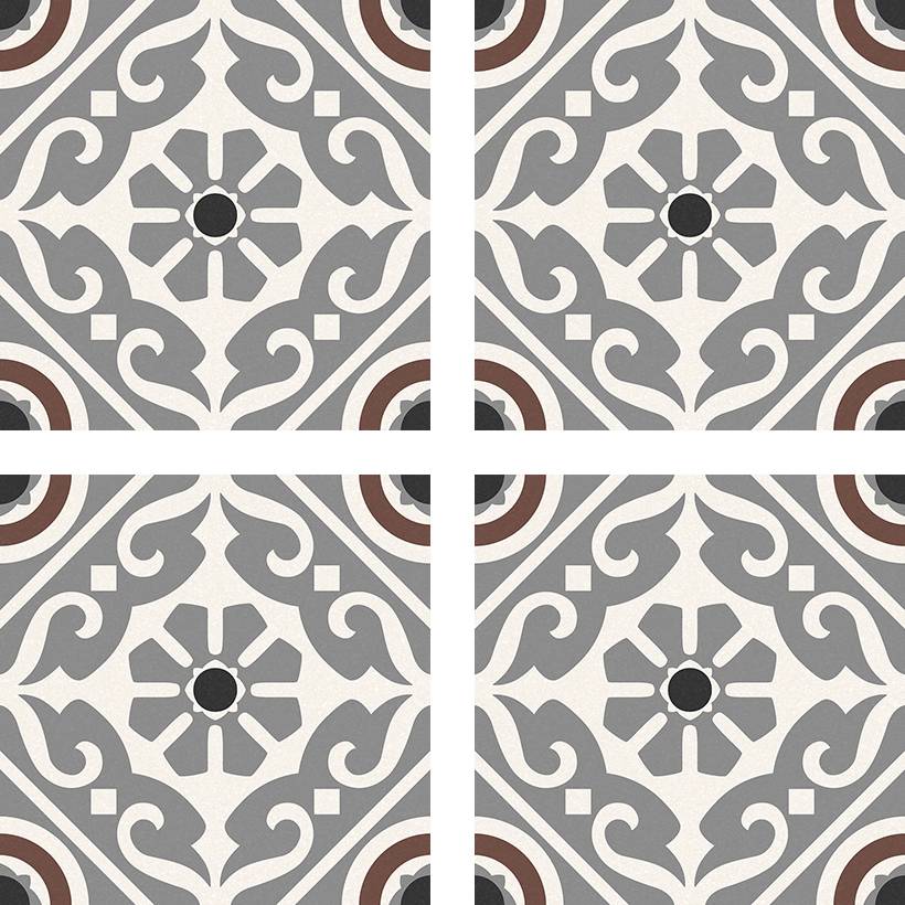 RIONI GREY 16.5 x 16.5 Feinsteinzeug Wand- und Bodenfliese -1.1 m² (40 Fliesen)