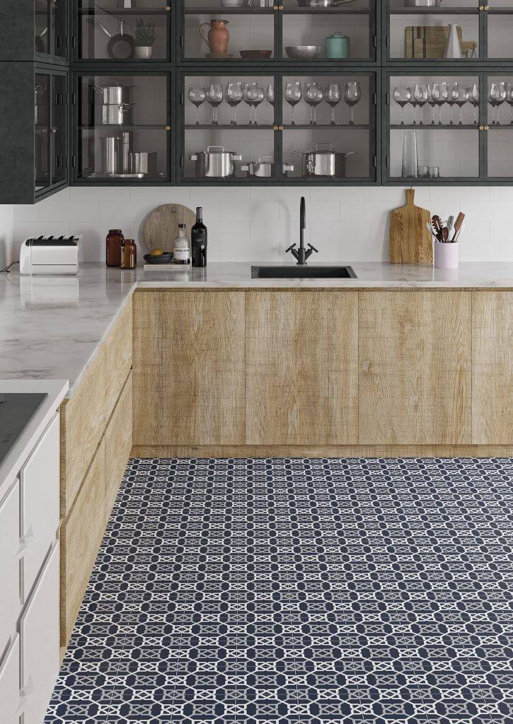 MARINI BLUE 16.5 x 16.5 Feinsteinzeug Wand- und Bodenfliese -1.1 m² (40 Fliesen)