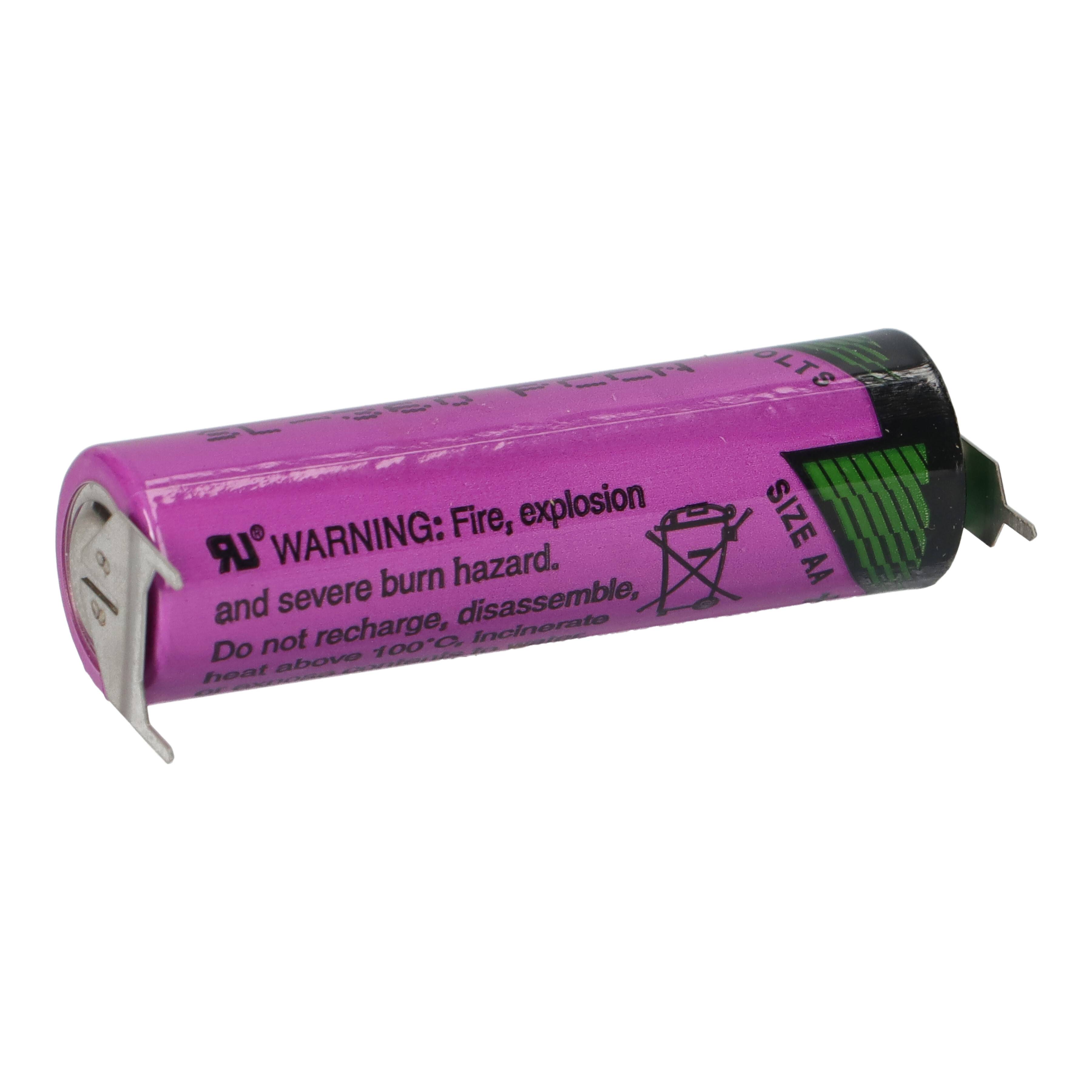 Tadiran SL-360/PT 3,6V 2,4Ah AA Li-SOCl₂ – 3 Printpins +/--
