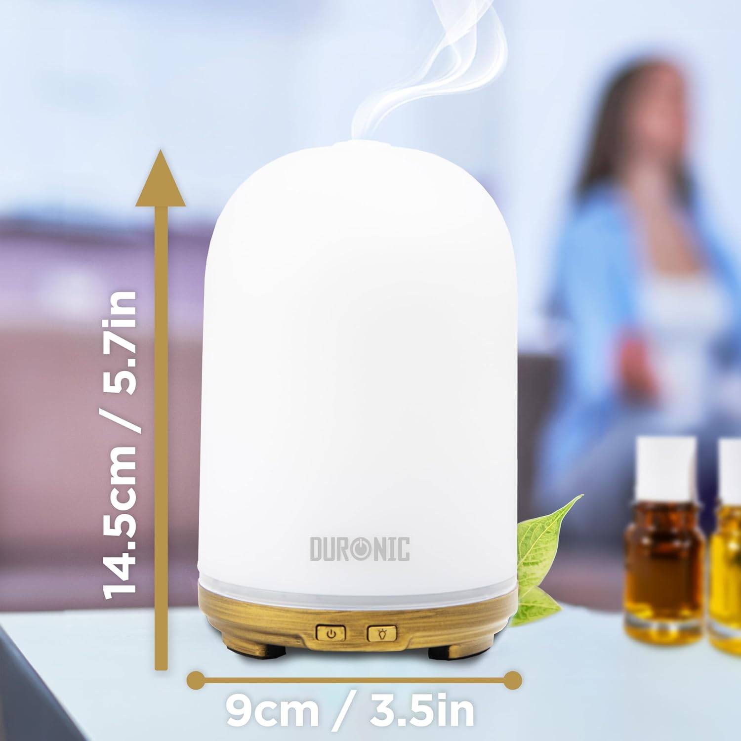 AD11 Aroma Diffuser, Diffuser mit 100 ml Wassertank, Diffusor für ätherische Öle, Raumduft als Lufterfrischer, Duftsprüher für Duftöl