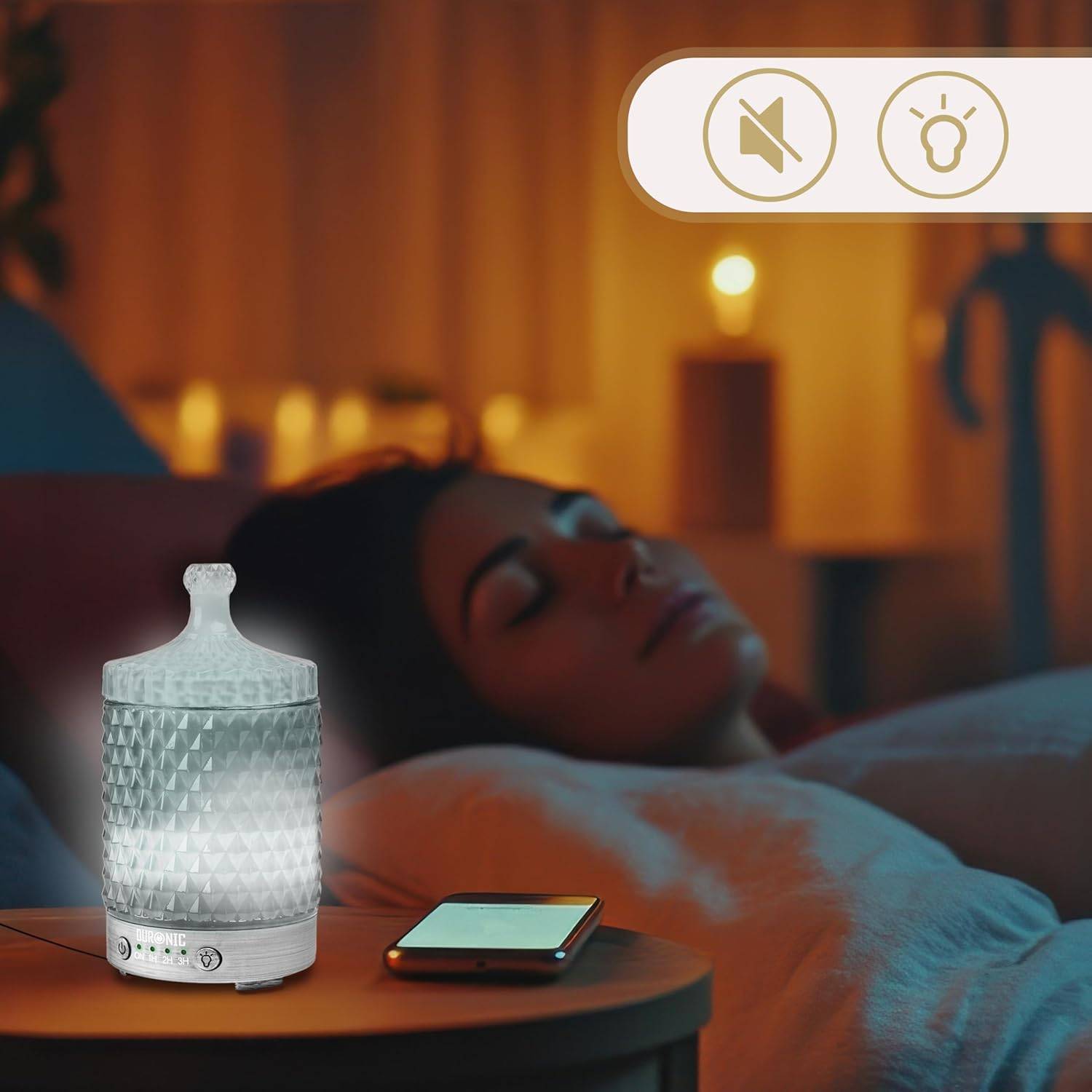 AD33 Aroma Diffuser, Diffuser mit 100 ml Wassertank, Diffusor für ätherische Öle, Raumduft als Lufterfrischer, Duftsprüher für Duftöl