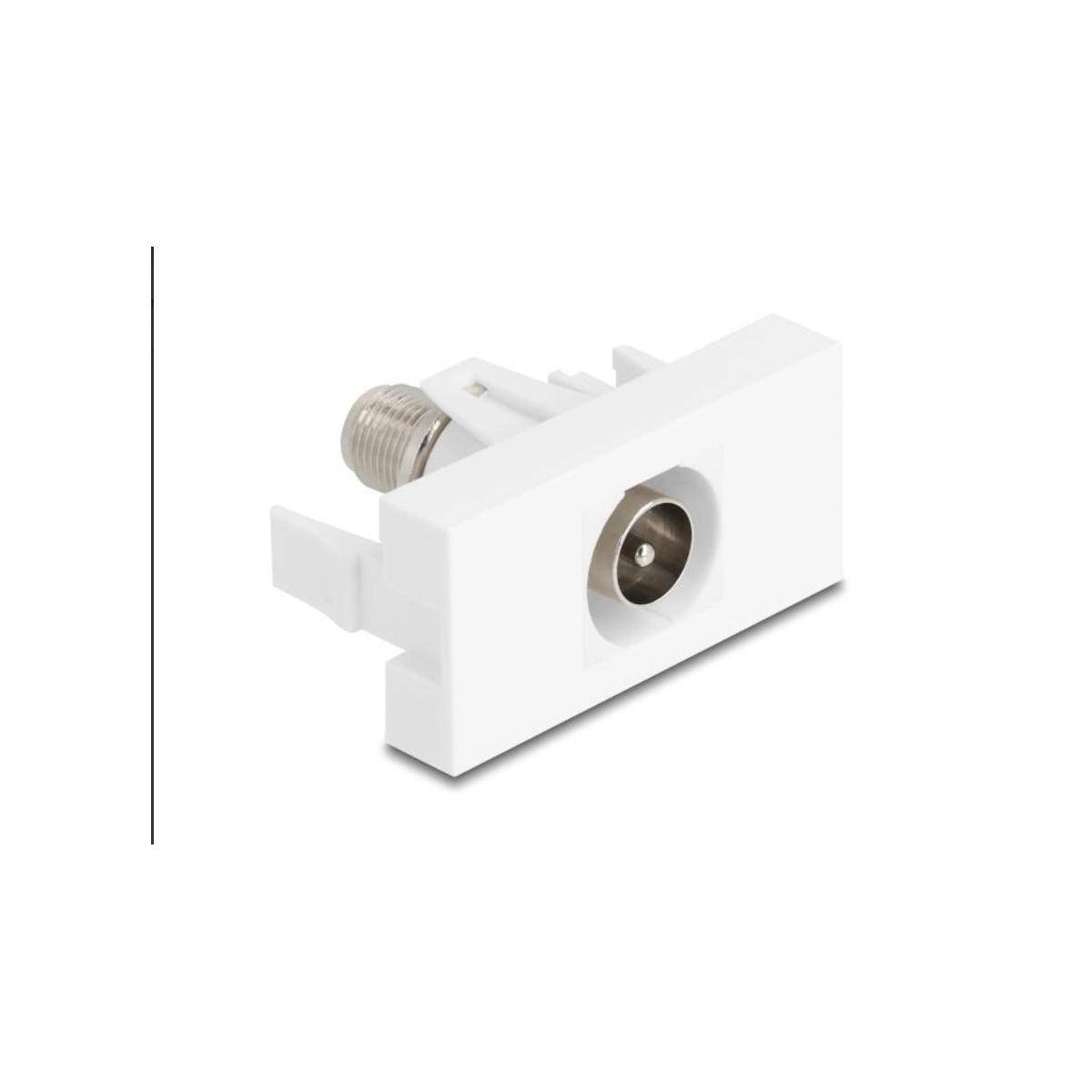 90828 - Easy 45 Modul IEC Stecker zu F Buchse weiß